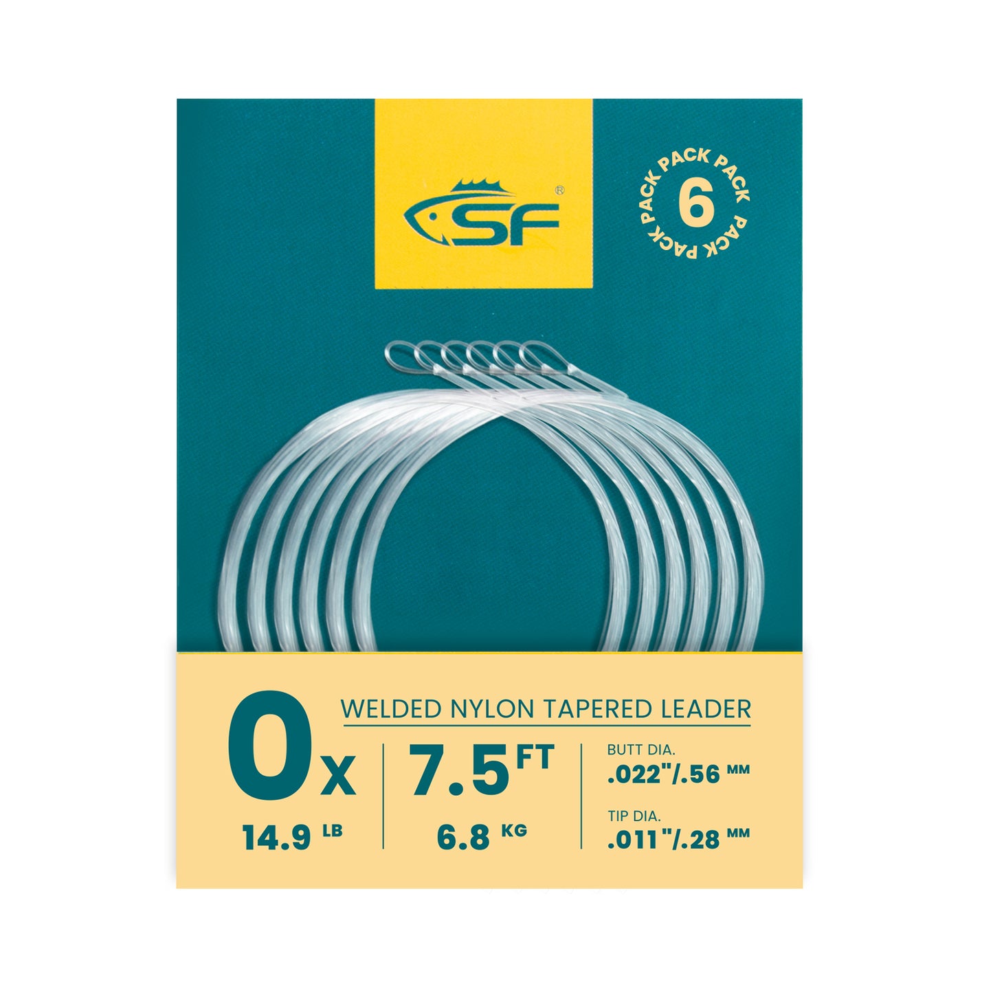 SF Nylon Welded Tapered Leader (6 Packs)