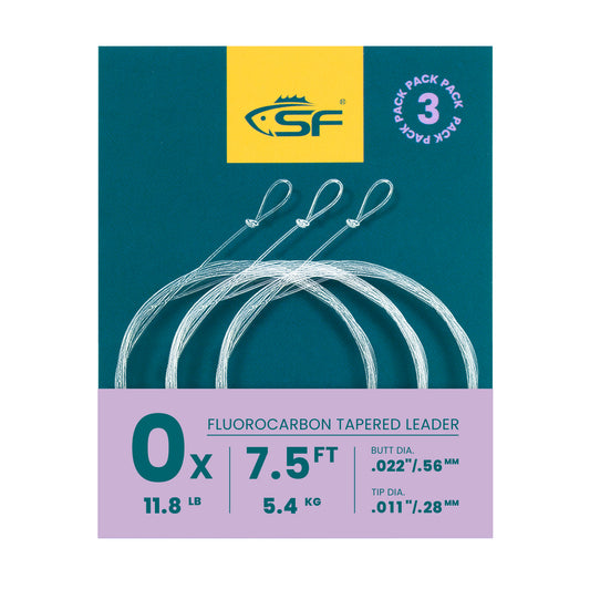 SF 3 Packs Pre-Tied Loop Fly Fishing Tapered Leader Fluorocarbon