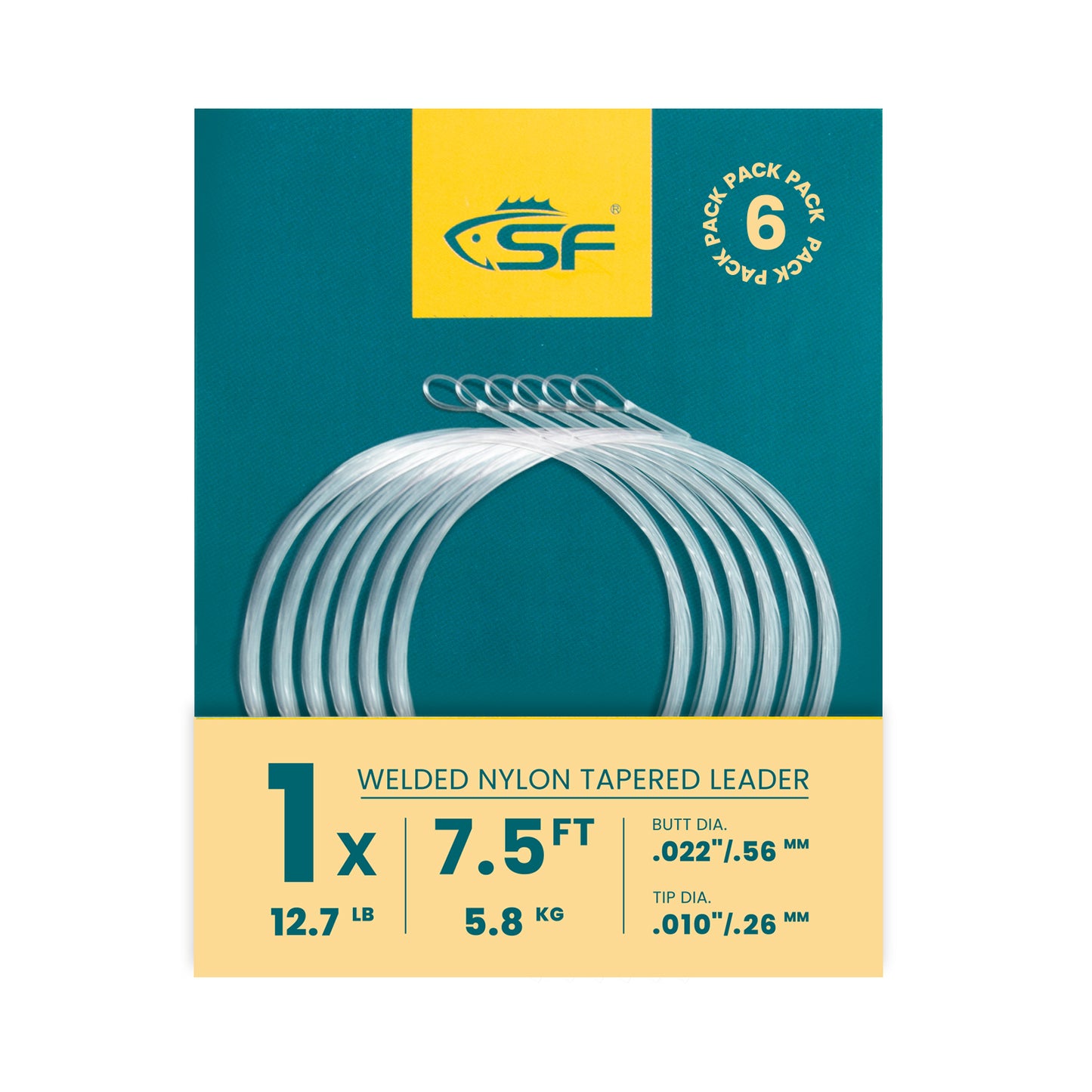 SF Nylon Welded Tapered Leader (6 Packs)