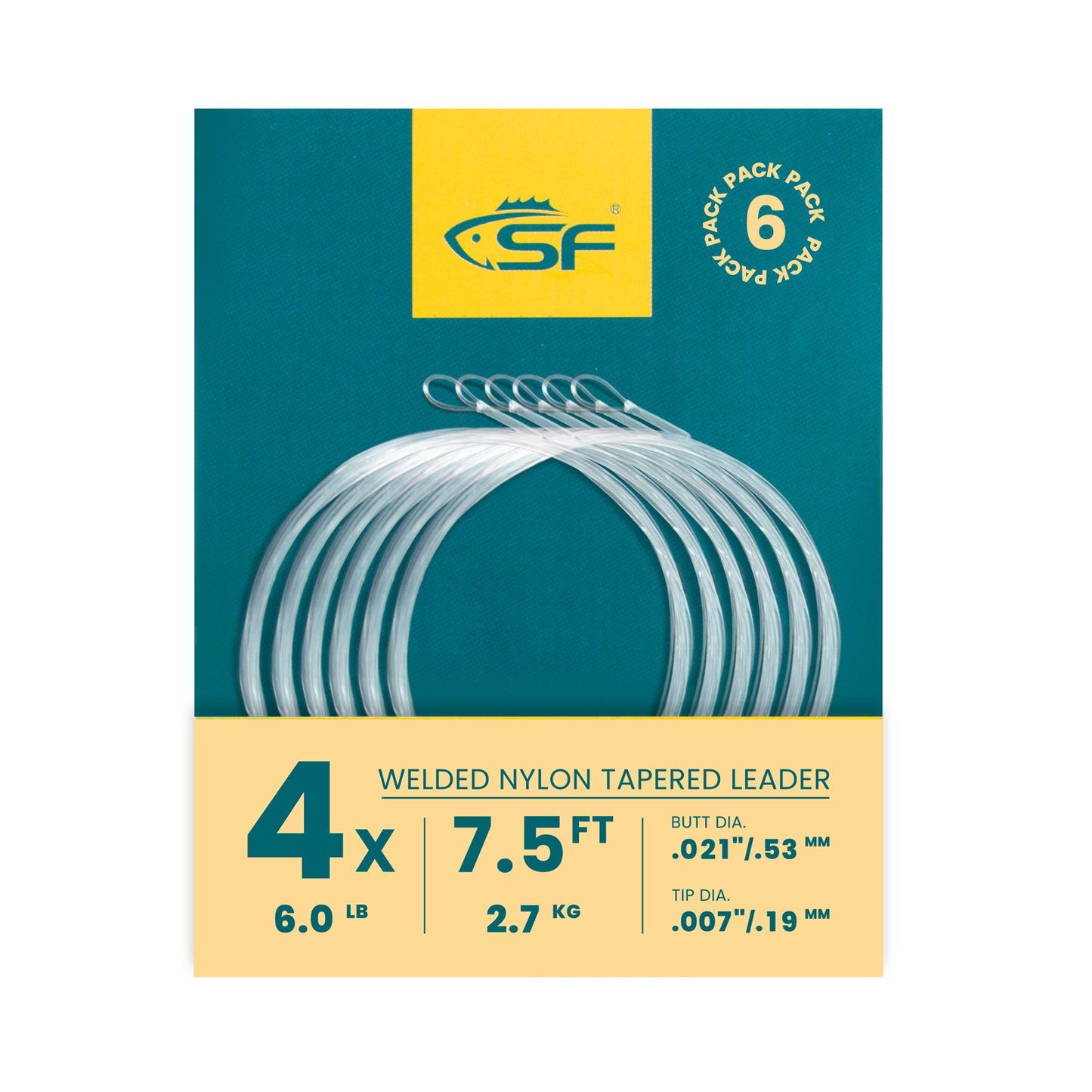 SF Nylon Welded Tapered Leader (6 Packs)