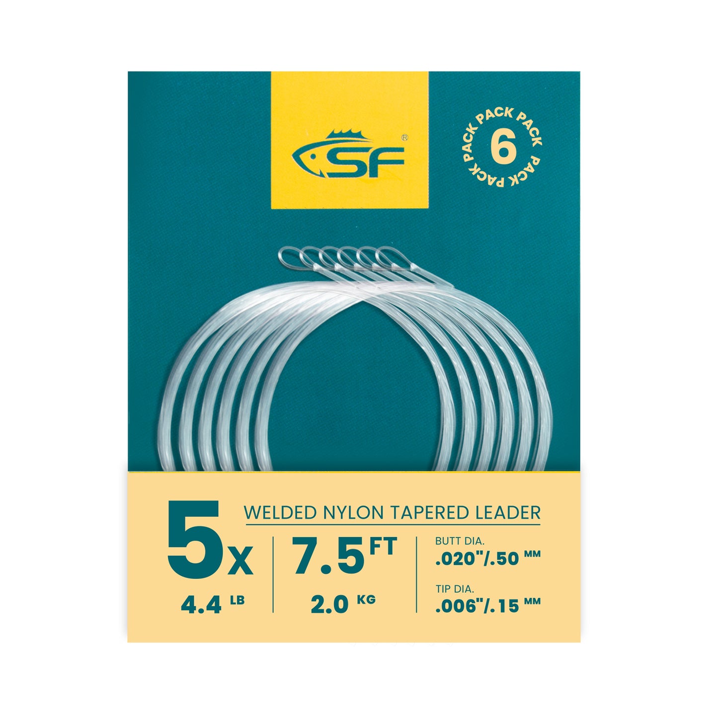 SF Nylon Welded Tapered Leader (6 Packs)