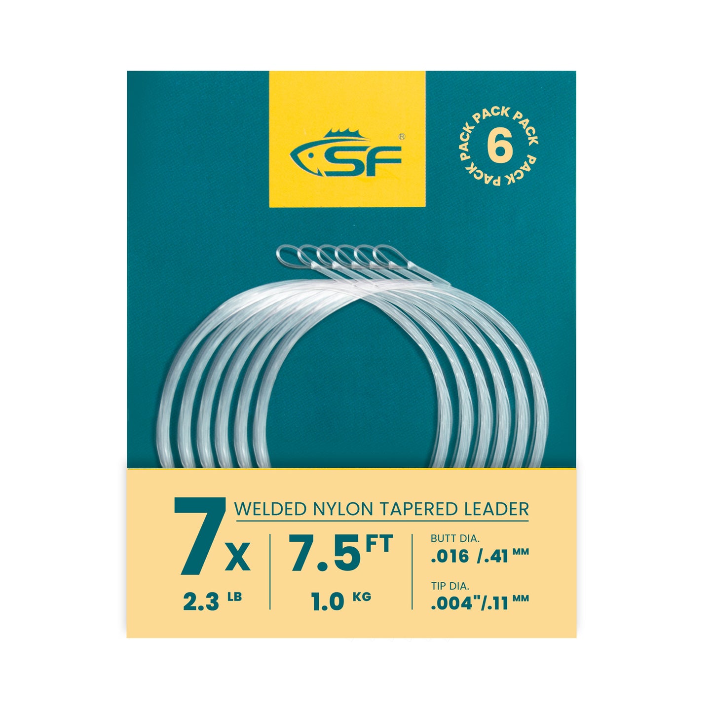 SF Nylon Welded Tapered Leader (6 Packs)