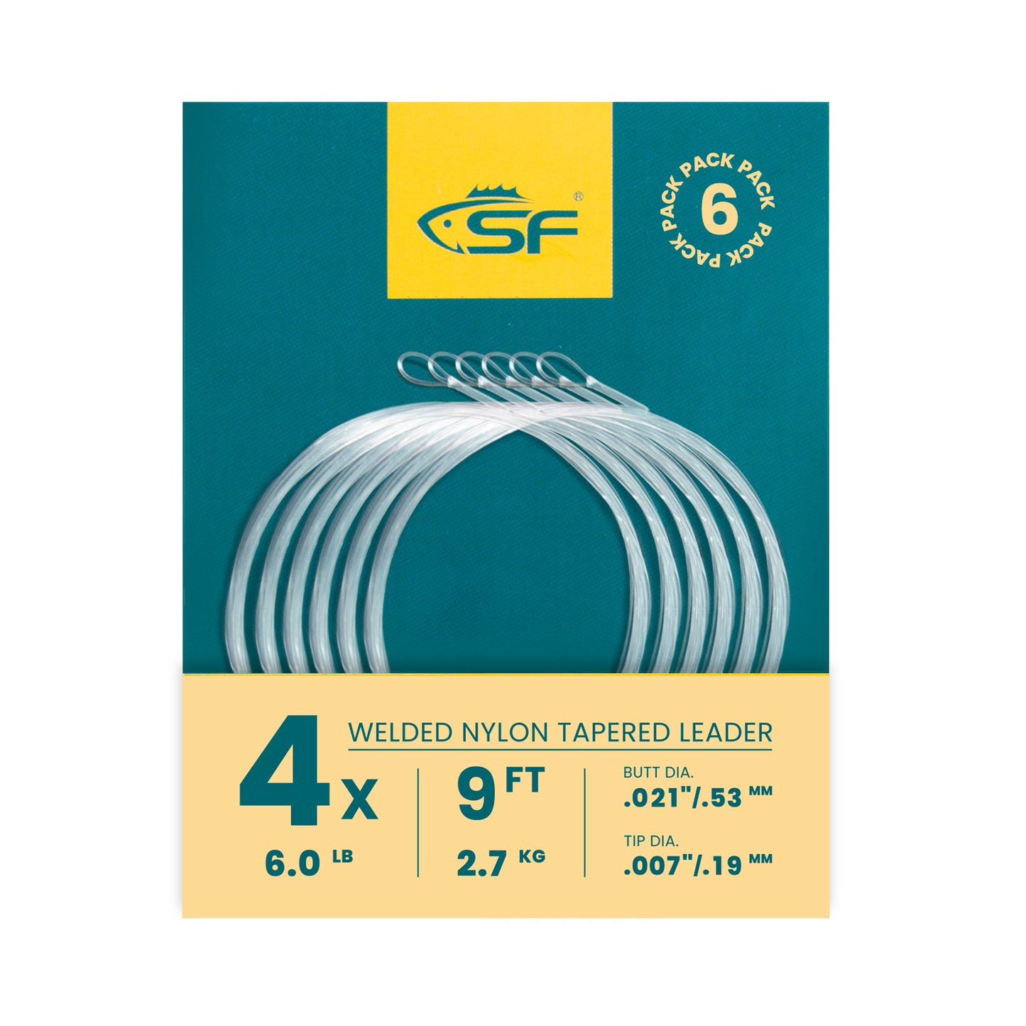 SF Nylon Welded Tapered Leader (6 Packs)