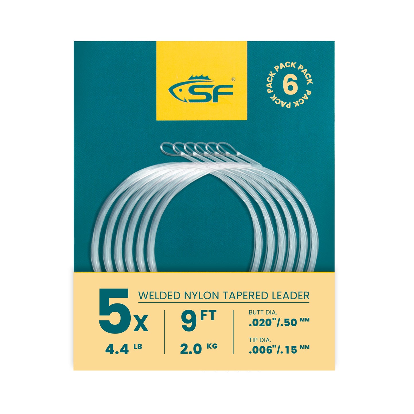 SF Nylon Welded Tapered Leader (6 Packs)