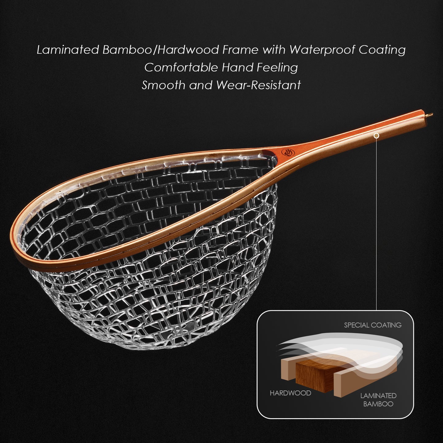 SF Fly Fishing Landing Rubber Net Tear Drop