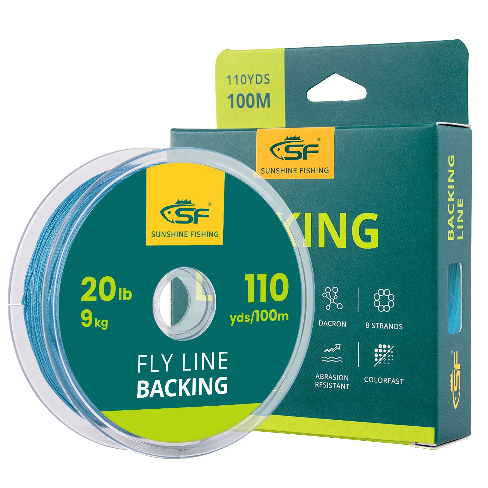 Sf Braided Fly Fishing Trout Line Backing Line 20 lb 30 lb 100m/108yds 300m/328yds Flour Yellow 20lb 100m/108yds