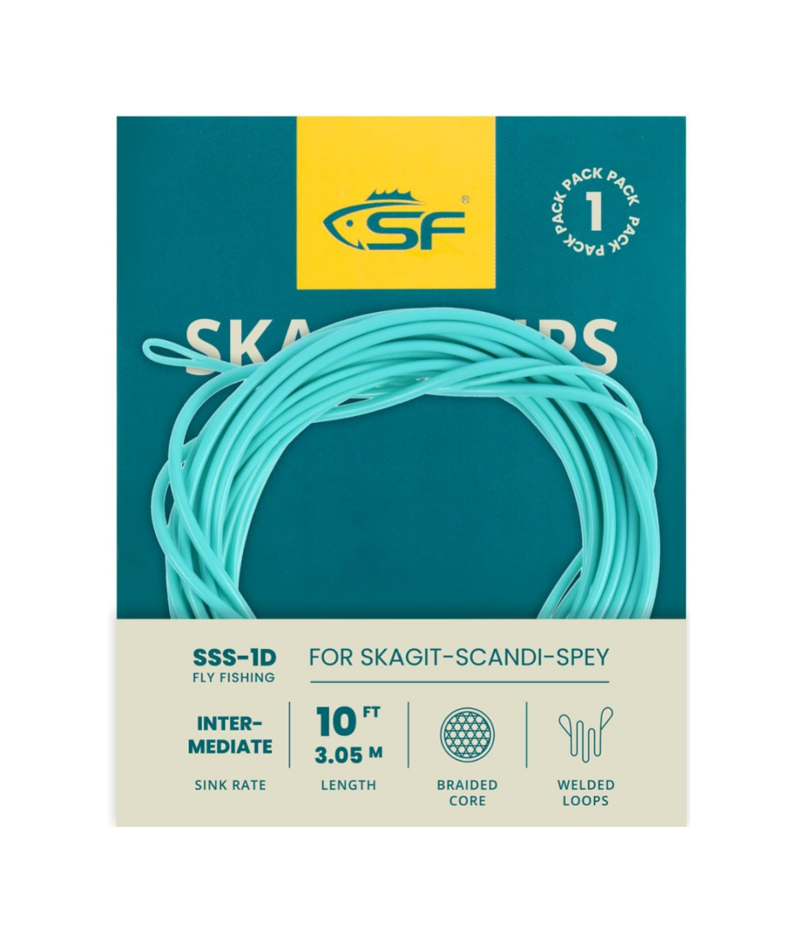 SF Skagit Tips Scandi with 2 Welded Loops 10/12/15FT Fly Fishing Spey Line Tip Multi-Color for Salmon Steelhead (90/110/125GR)