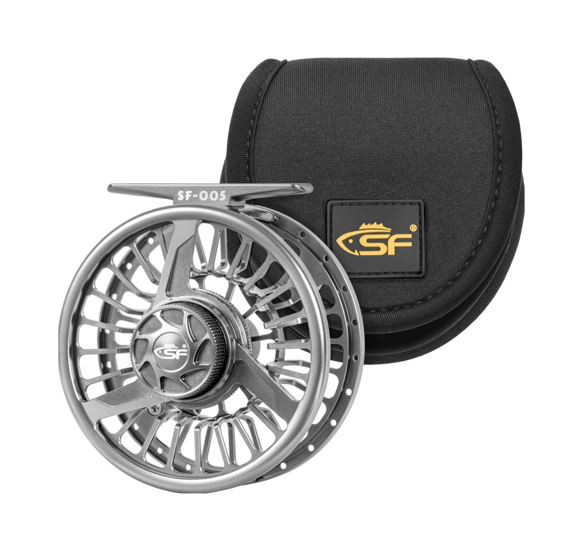 SF Premium SF005 Fly Fishing Reel Aircraft-Grade Aluminum 3/4/5, 5/6/7, 7/8/9 WT Dust-Proof Sealed Drag Free Reel Case Perfect for Trout & Bass