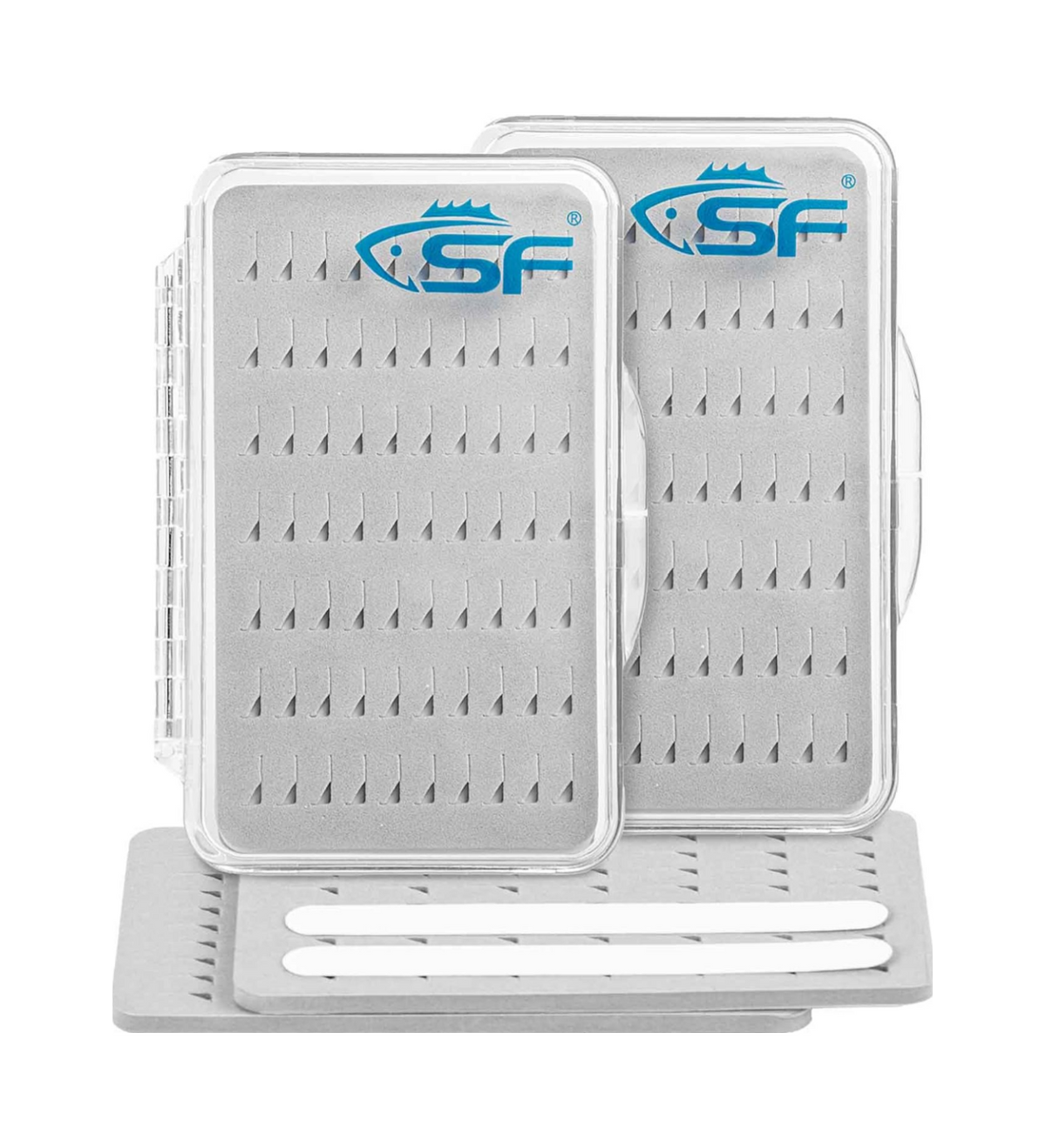 SF Slim Fishing Fly Box Thin Trout Flies Plastic Clear Fishing Box