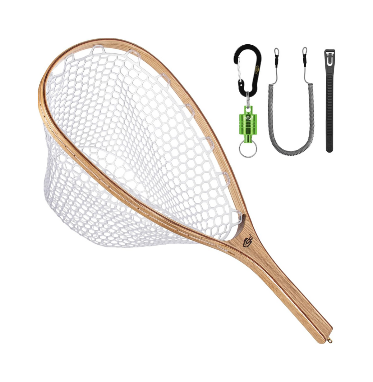 SF Fly Fishing Landing Net Soft Rubber Mesh Trout Net Catch and Release Net