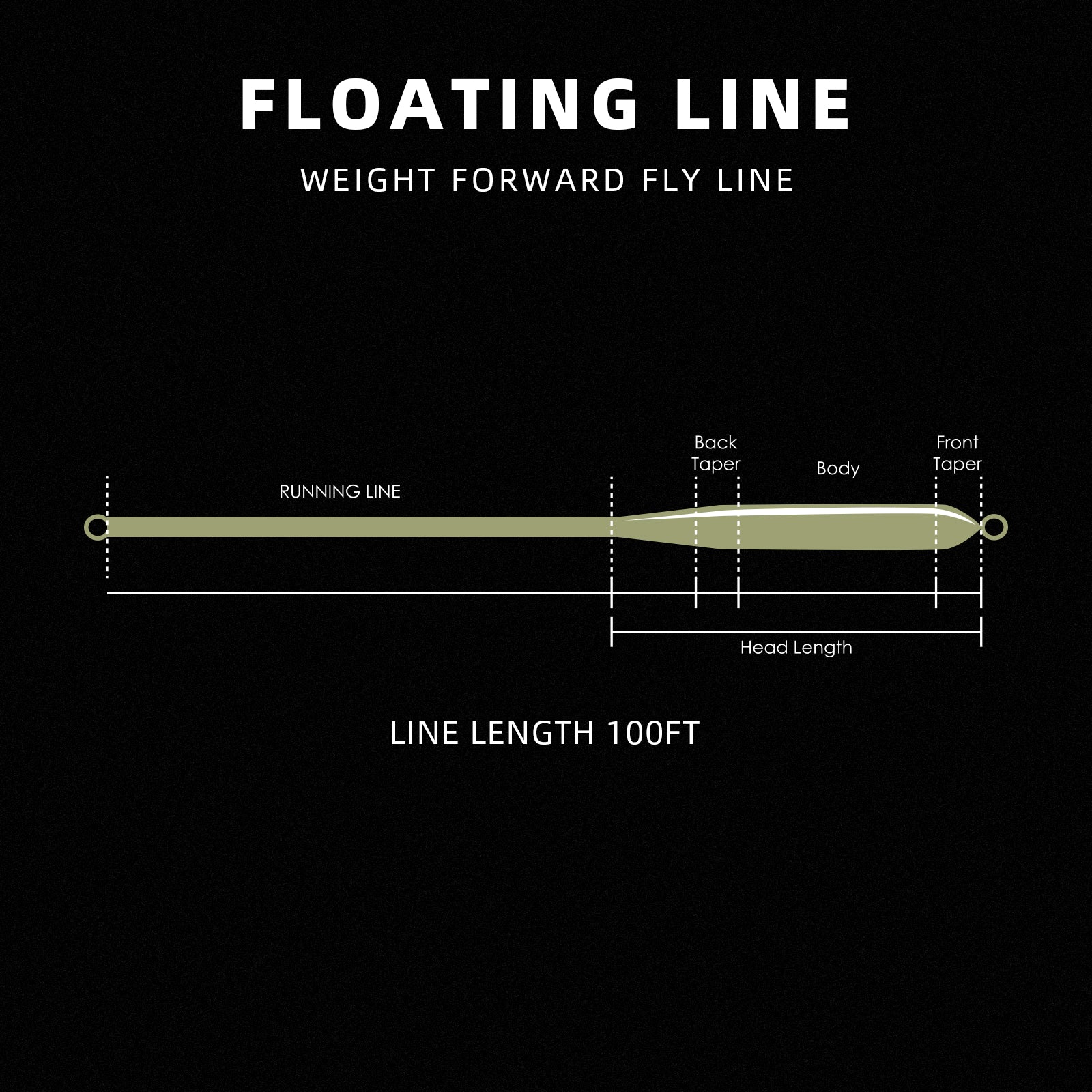 SF Fly Fishing Line Weight Forward Floating Line Welded Loop 100FT Without Spool