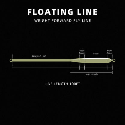 SF Fly Fishing Line Weight Forward Floating Line Welded Loop 100FT Without Spool