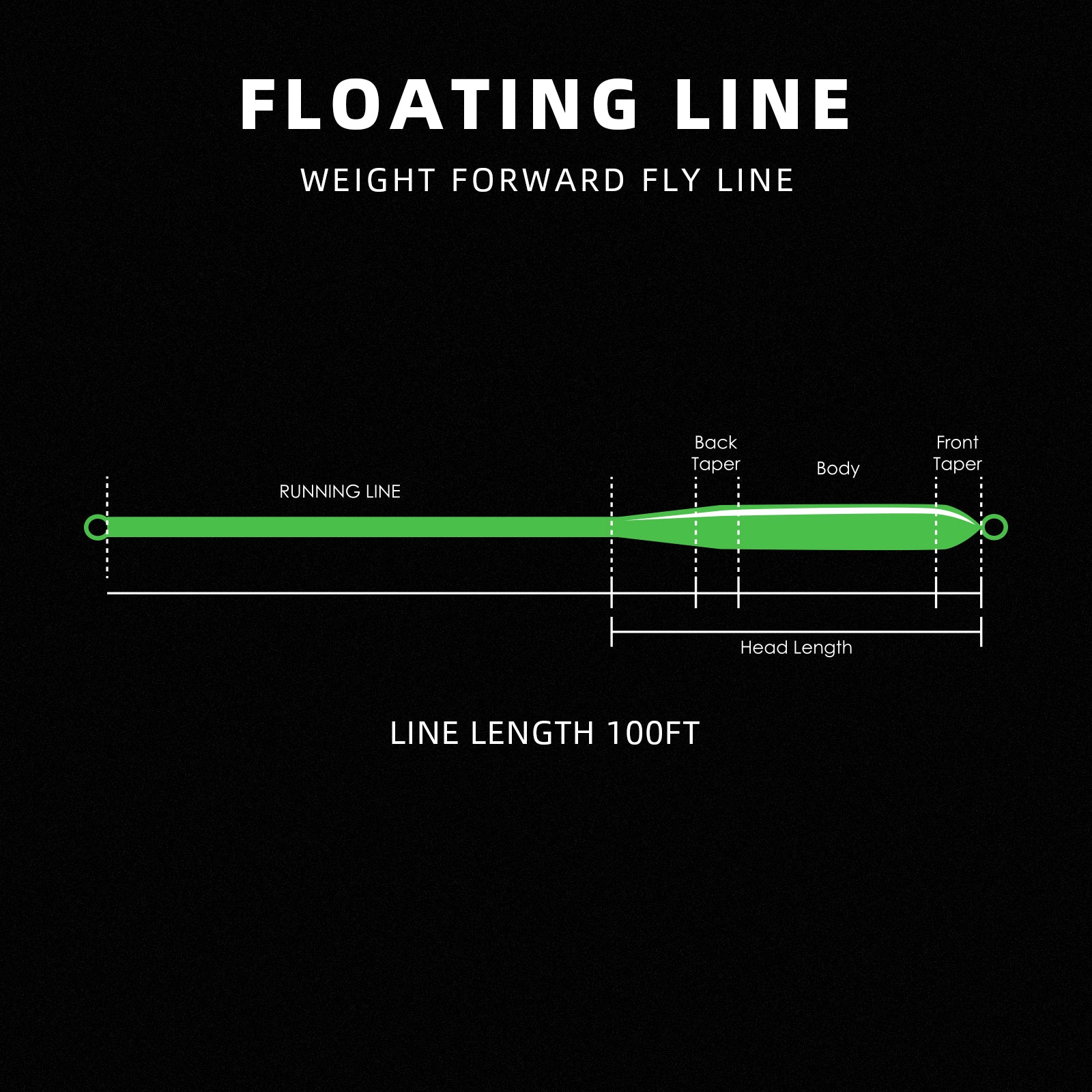SF Fly Fishing Line Weight Forward Floating Line Welded Loop 100FT Without Spool