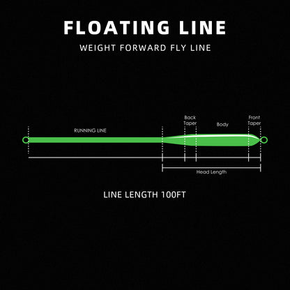 SF Fly Fishing Line Weight Forward Floating Line Welded Loop 100FT Without Spool