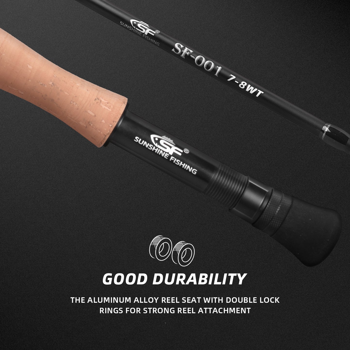 SF Fly Fishing Rod 4 Piece 3/4wt 7.6FT Matt Black IM7 Carbon Fiber for Starter Trout