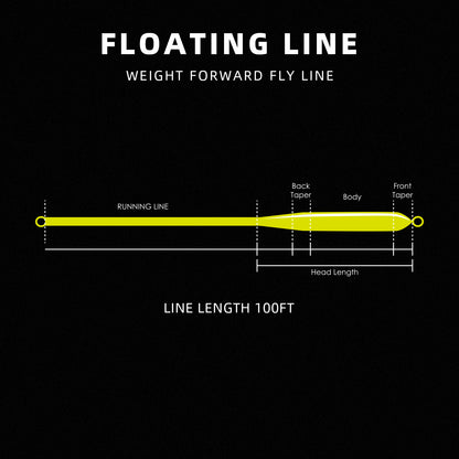 SF Fly Fishing Line Weight Forward Floating Line Welded Loop 100FT Without Spool