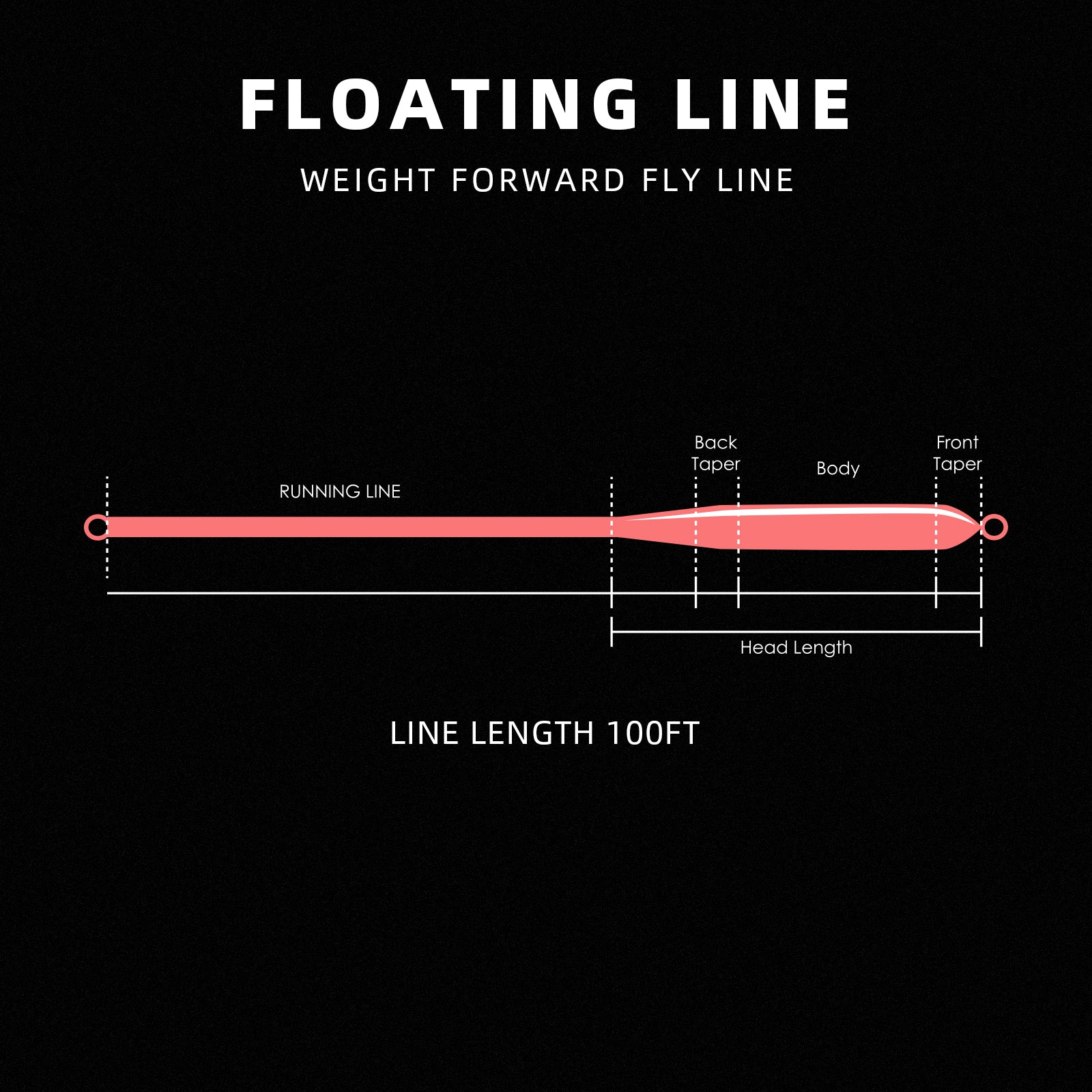 SF Fly Fishing Line Weight Forward Floating Line Welded Loop 100FT Without Spool