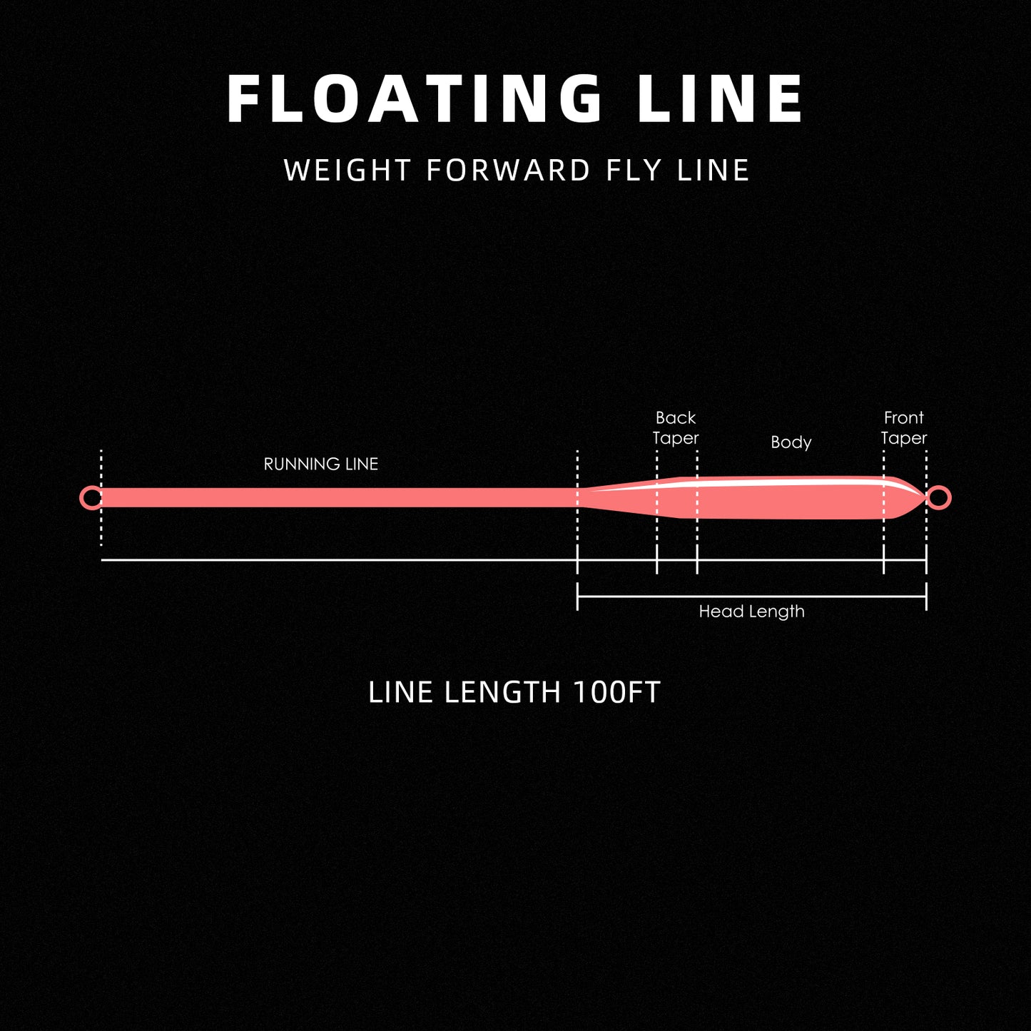 SF Fly Fishing Line Weight Forward Floating Line Welded Loop 100FT Without Spool