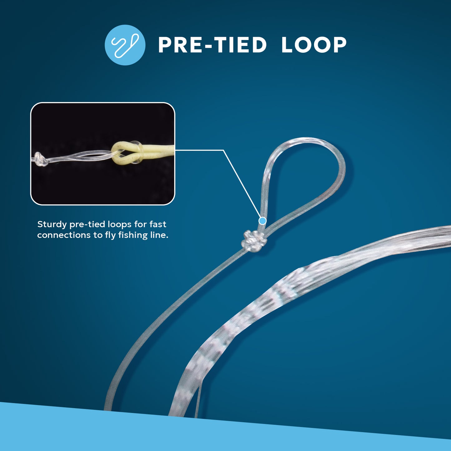 SF Pre-Tied Loop Fly Fishing Tapered Leader Nylon(6 Packs)