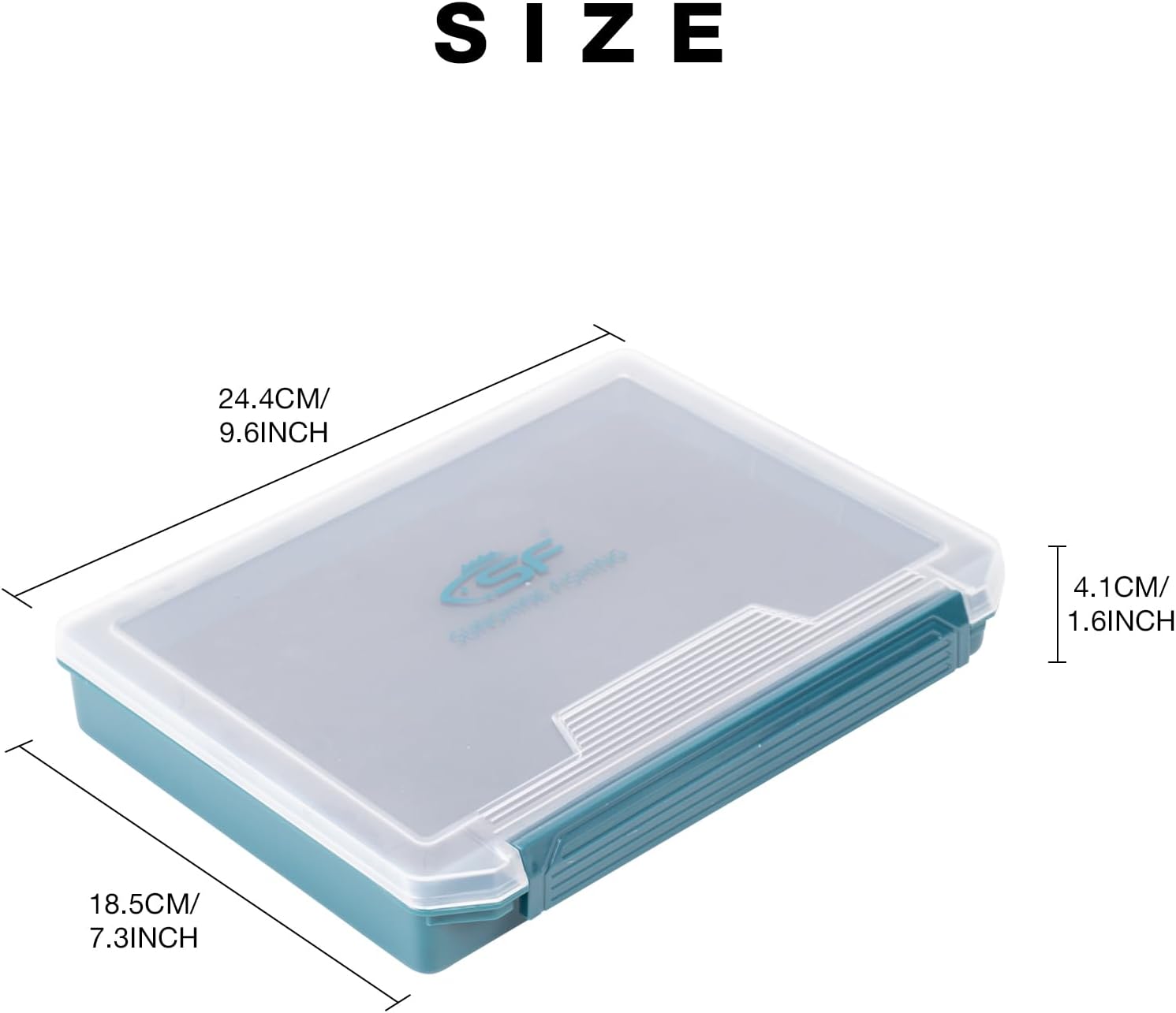 SF Fishing Tackle Box Tray 3600 Slit Foam Case Double Buckle Open Plastic Jig Box Heads Hooks Spinners Spoons Storage Tackle Tray 1/2Pack