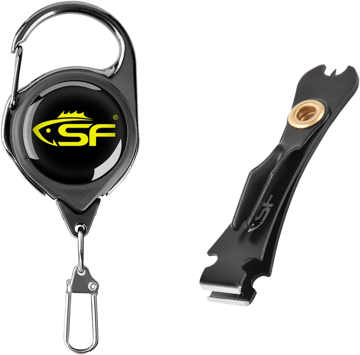 SF 3 in 1 Fly Fishing Nipper Knot Tying Tool with Zinger Retractor