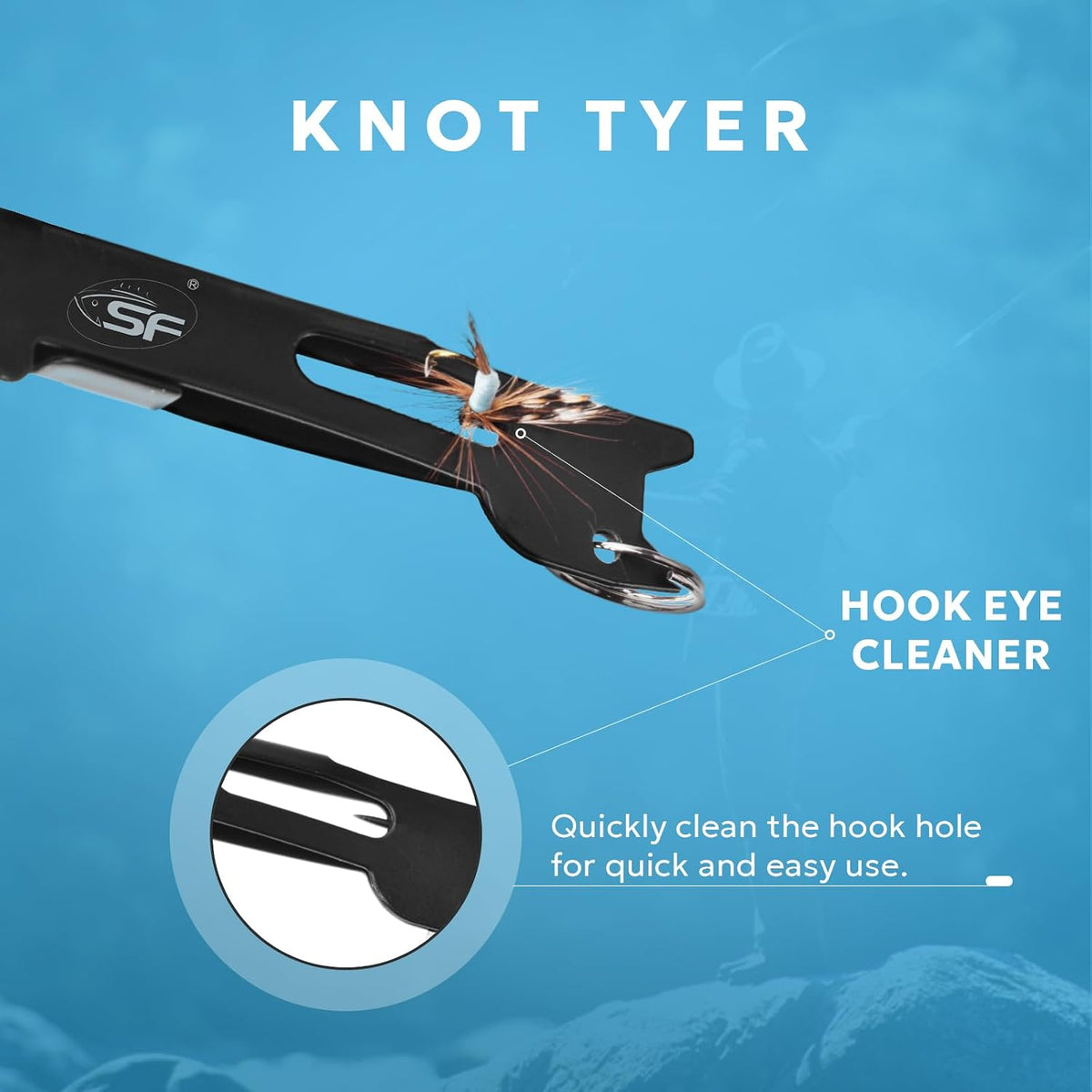 SF 2 in 1 Fly Fishing Angler Accessories Magnum Knot Tying Tool