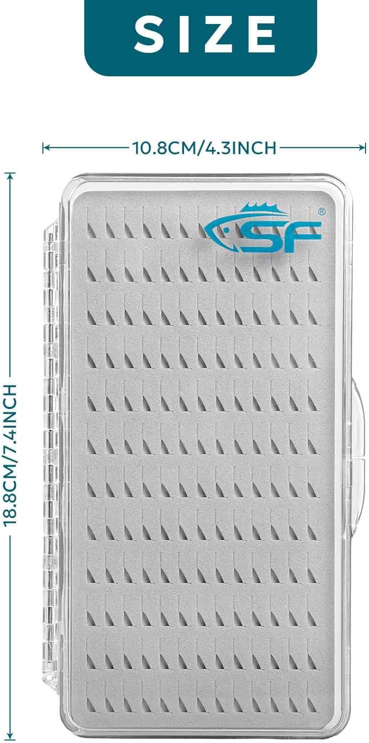 SF Slim Fishing Fly Box Thin Trout Flies Plastic Clear Fishing Box