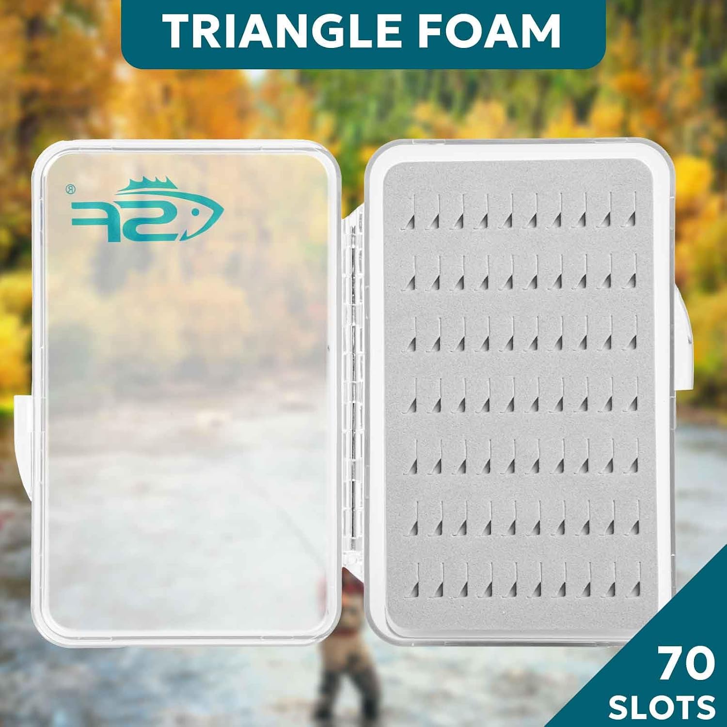 SF Slim Fishing Fly Box Thin Trout Flies Plastic Clear Fishing Box