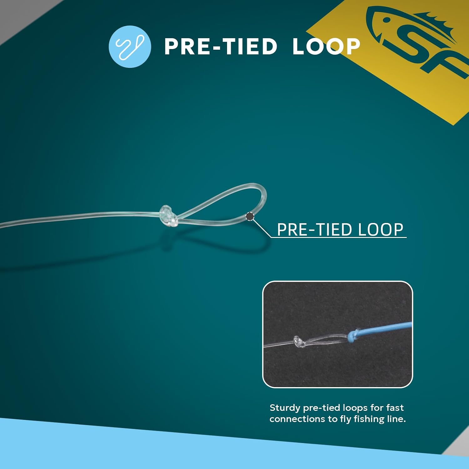SF Fly Fishing Polyleader Monofilament Core Leader Line Fly Line for 7' Trout and 10' Salmon Poly Leader 7FT/10FT Float Hover Intermediate 3/5/7IPS