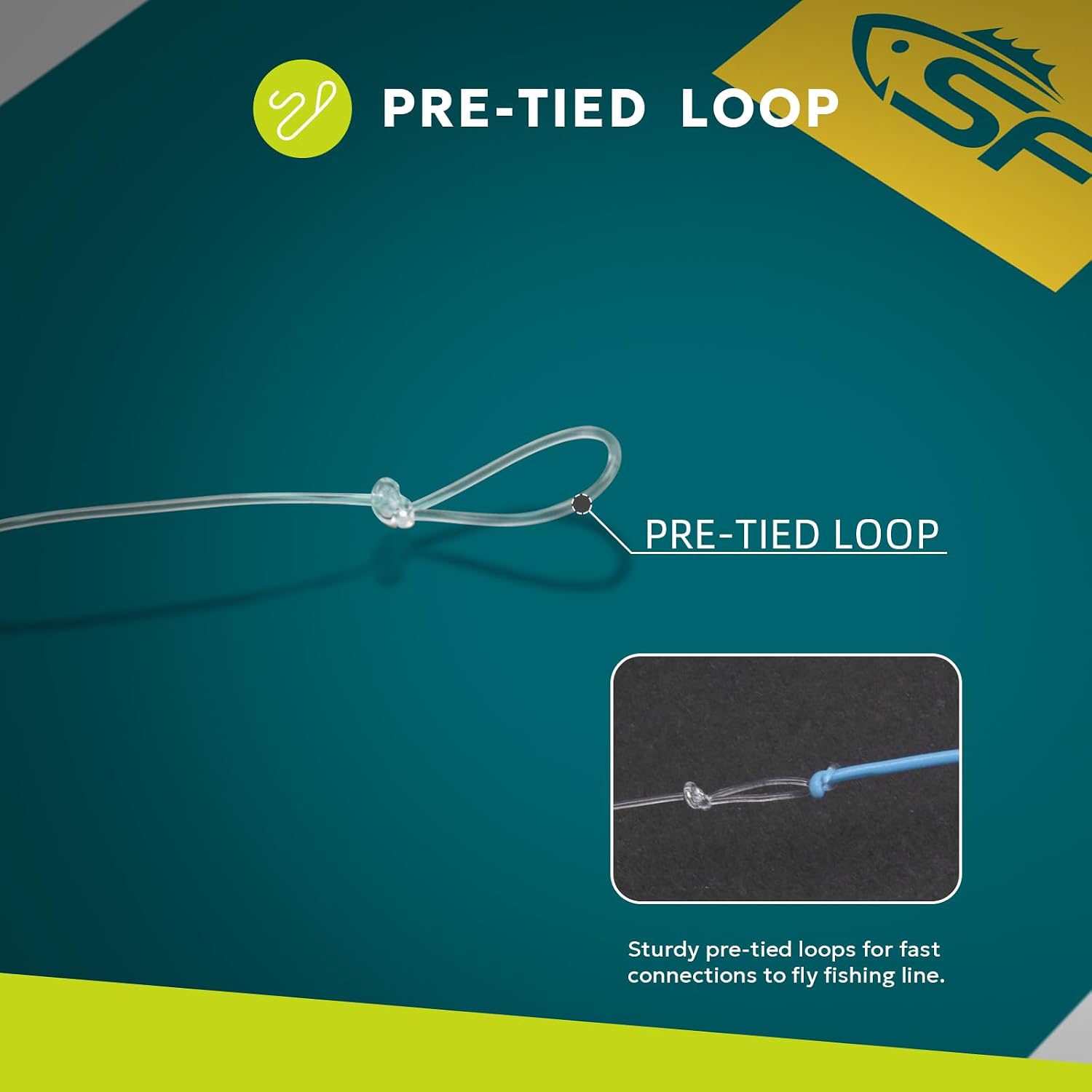SF Fly Fishing Polyleader Monofilament Core Leader Line Fly Line for 7' Trout and 10' Salmon Poly Leader 7FT/10FT Float Hover Intermediate 3/5/7IPS