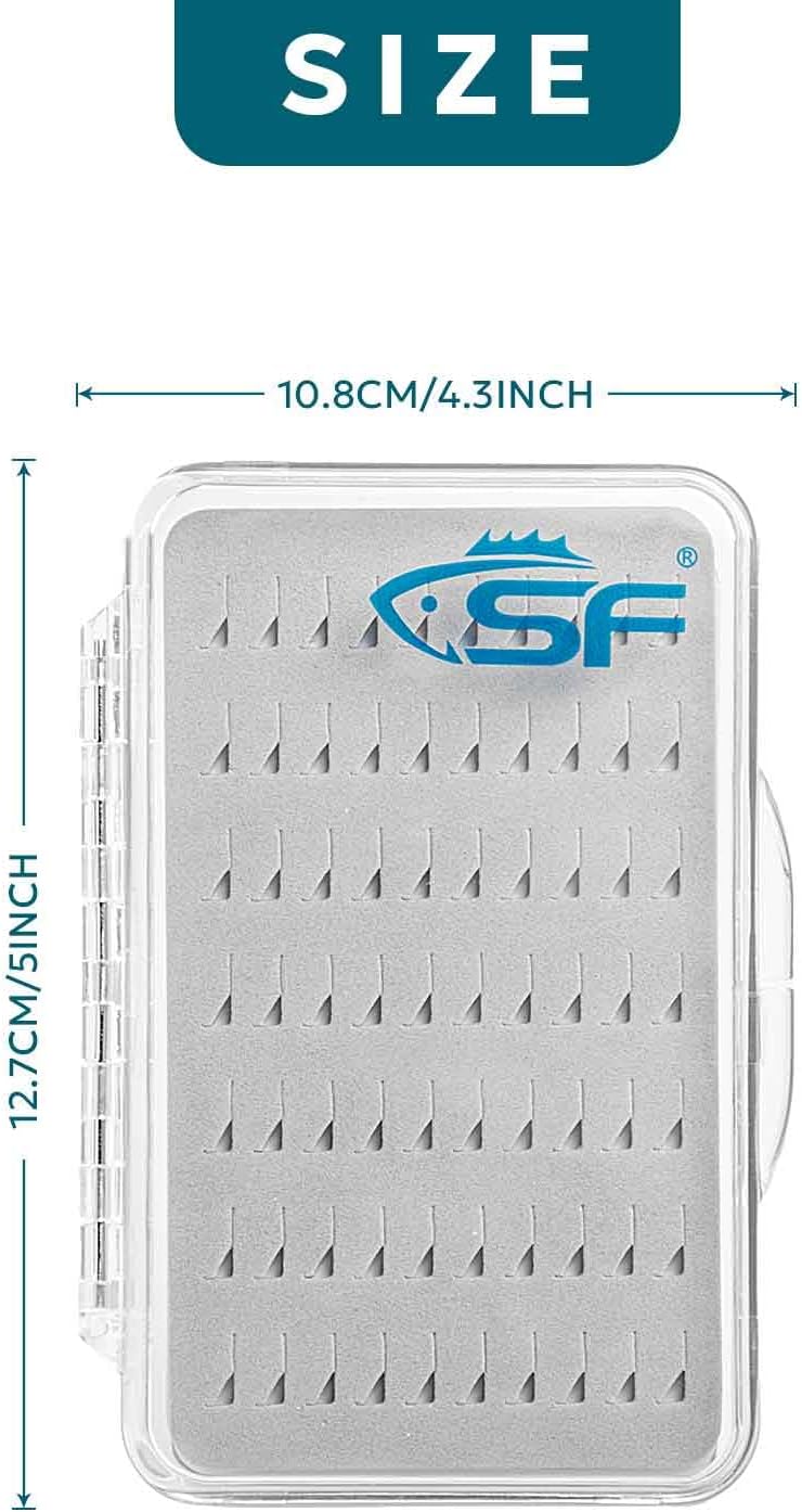 SF Slim Fishing Fly Box Thin Trout Flies Plastic Clear Fishing Box