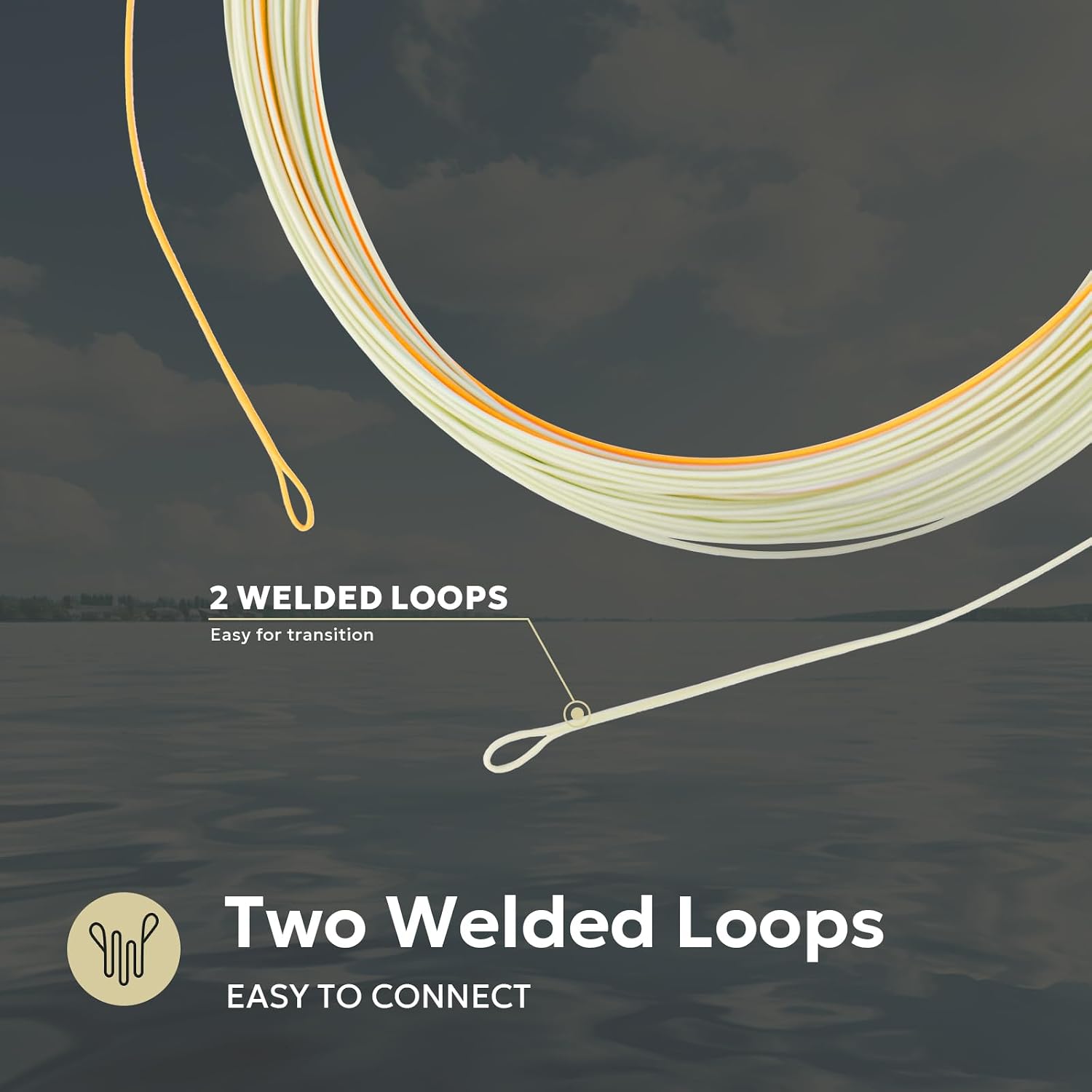 SF Euro Nymph Level Line 0.55mm Floating Fly Fishing Line with 2 Welded Loops 25FT/7.6M，85FT/25.9M Fly Line