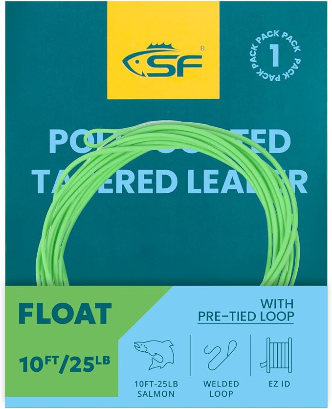 SF Fly Fishing Polyleader Monofilament Core Leader Line Fly Line for 7' Trout and 10' Salmon Poly Leader 7FT/10FT Float Hover Intermediate 3/5/7IPS