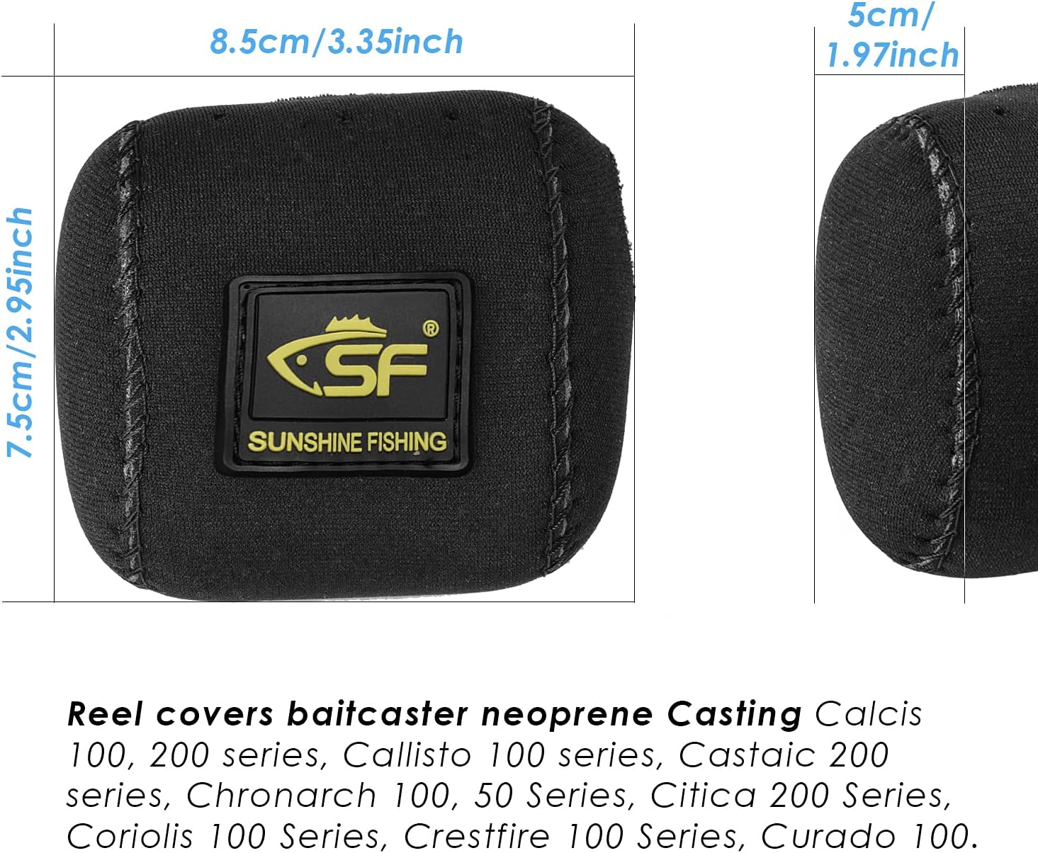 SF Low Profile Neoprene Baitcaster Reel Covers Casting Protective Reel Case fit 50 100 200 Series Baitcaster