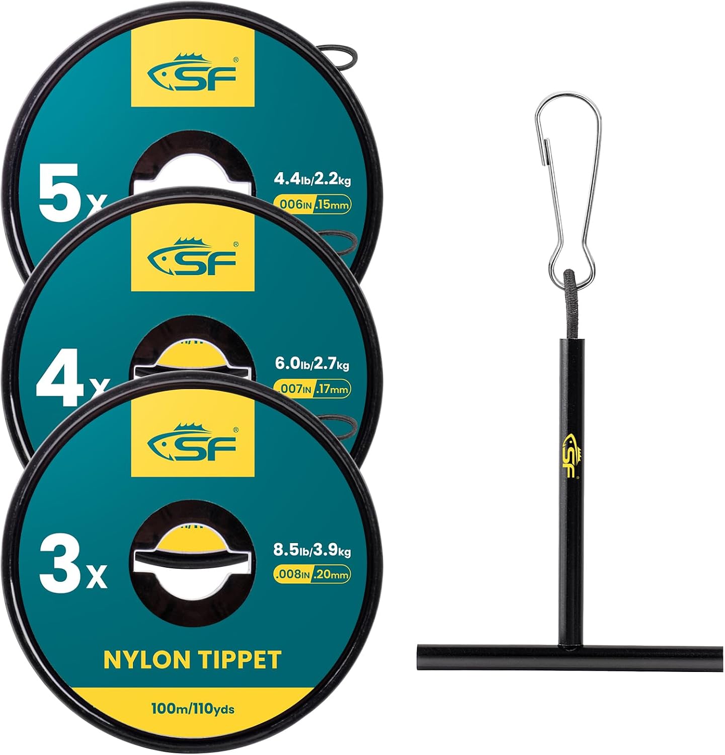 SF Clear Nylon Tippet Line with Holder Fly Fishing Tippets Leaders Trout 0X 1X 2X 3X 4X 5X 6X 7X