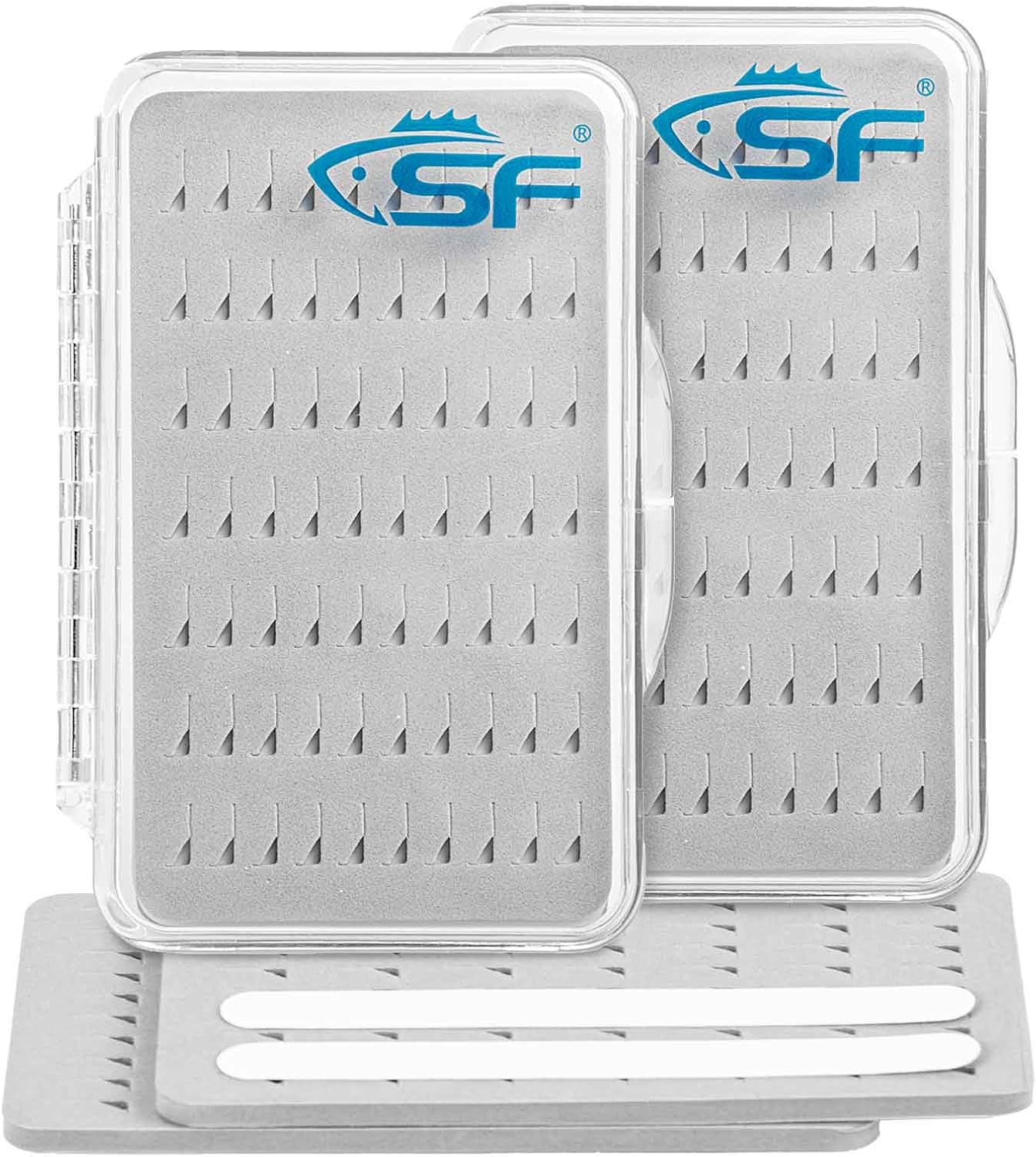 SF Slim Fishing Fly Box Thin Trout Flies Plastic Clear Fishing Box