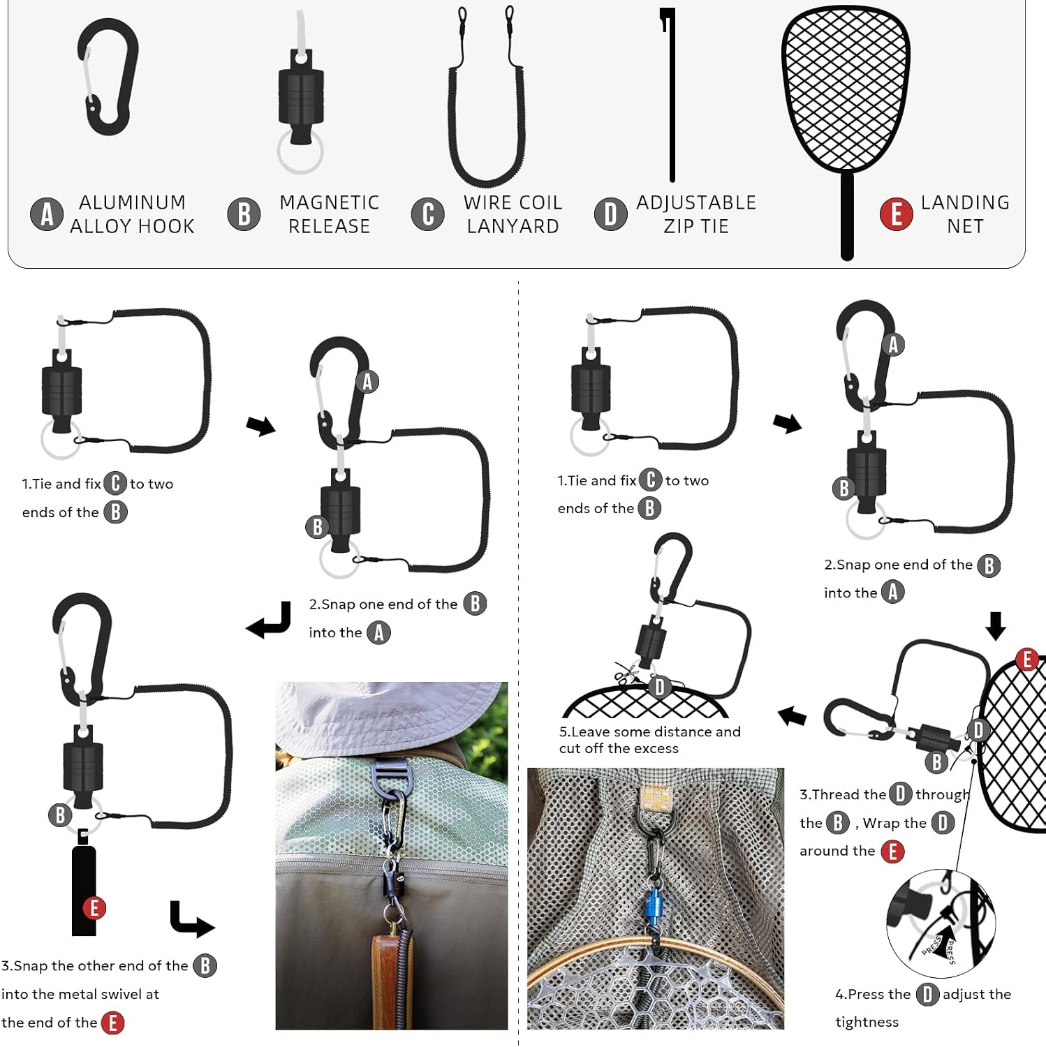 SF Fly Fishing Landing Net Soft Rubber Mesh Trout Net Catch and Release Net