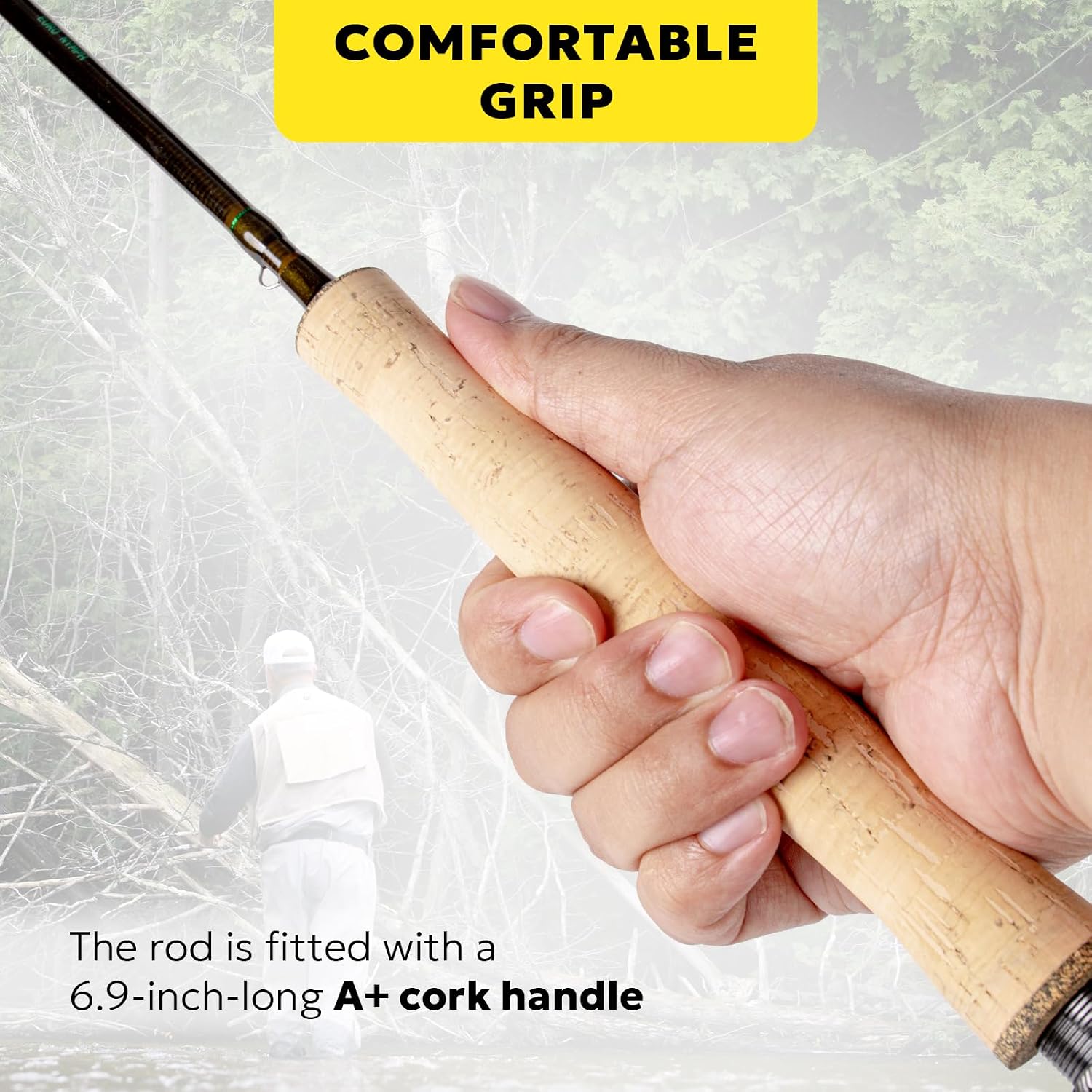 SF Shadow Walker Ⅰ Euro Nymph Rod European Nymphing Fly Fishing Fly Rod 2wt 3wt 10FT Shadow Yellow 24T Carbon Fiber with Durable Rod Tube, Medium Fast Action Fly Rod 4 Pieces