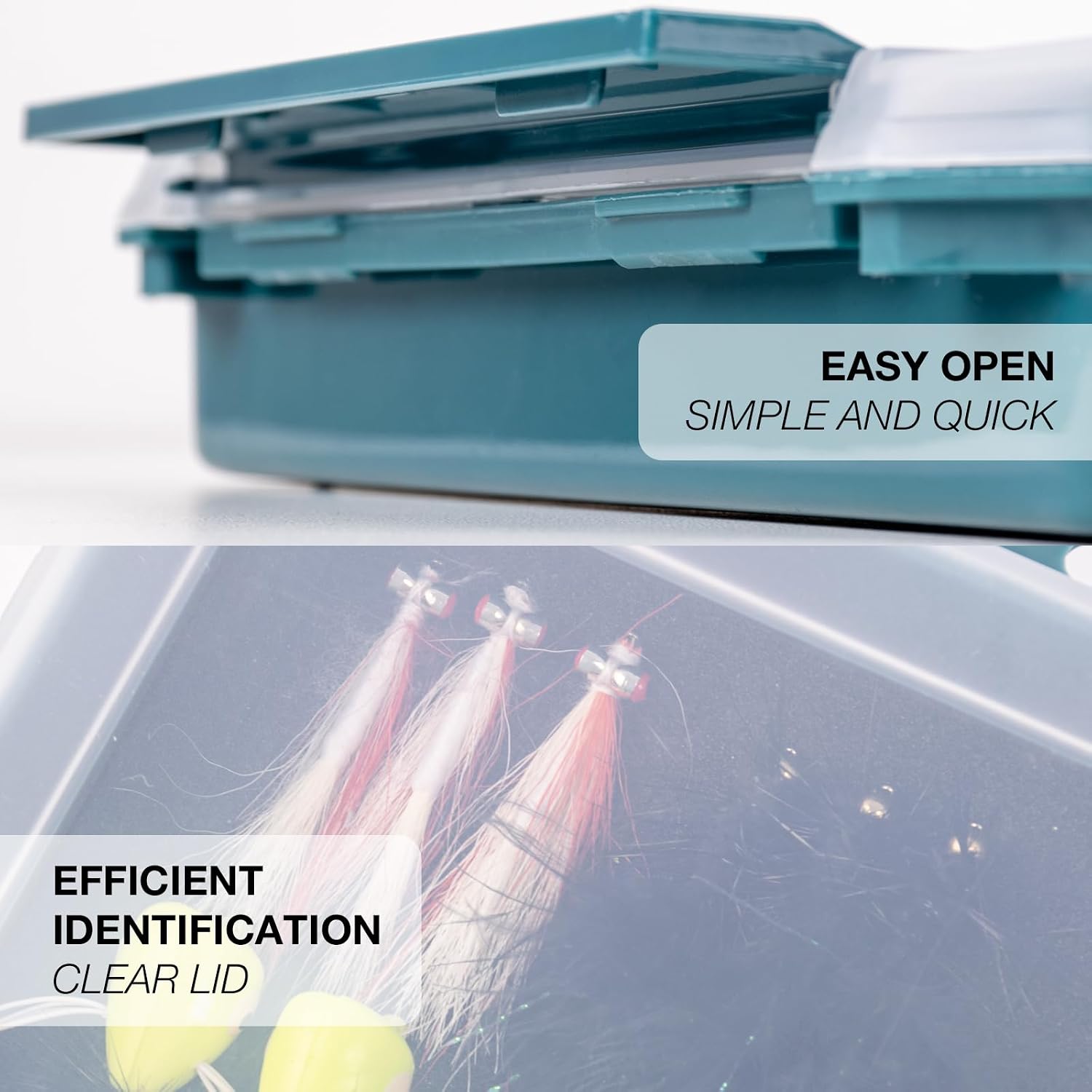 SF Fishing Tackle Box Tray 3600 Slit Foam Case Double Buckle Open Plastic Jig Box Heads Hooks Spinners Spoons Storage Tackle Tray 1/2Pack