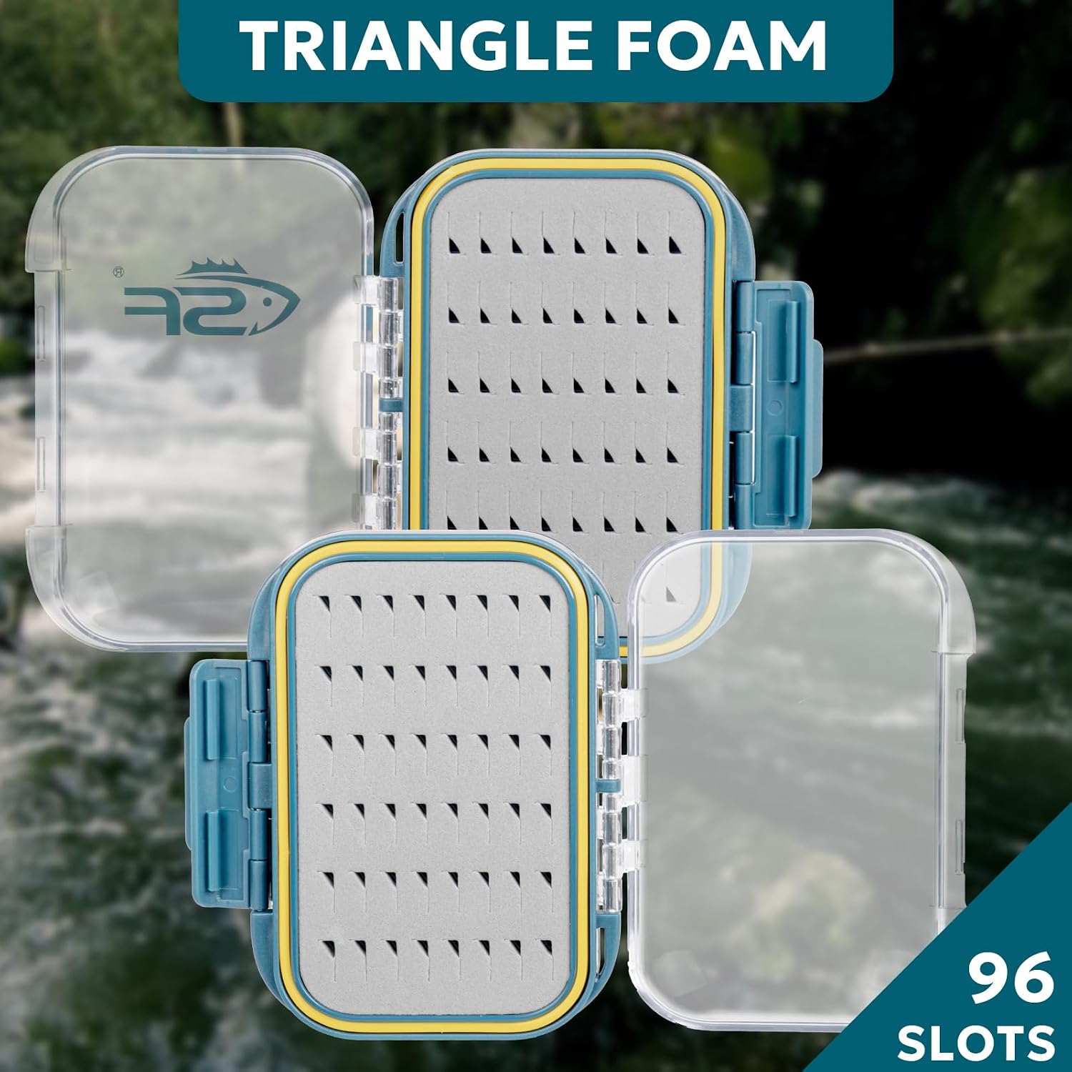 SF Waterproof Fly Box Double Sided Floating Fly Fishing Case Storage For Nymph Wet Dry Fly Flies Easy Grip Foam