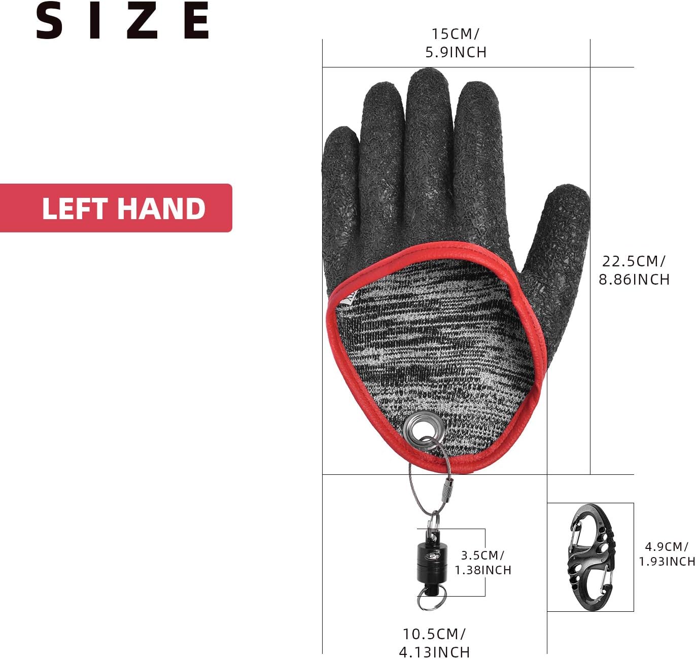 SF Fly Fishing Puncture Proof Gloves with Magnet Release Waterproof Fish Landing Glove Professional