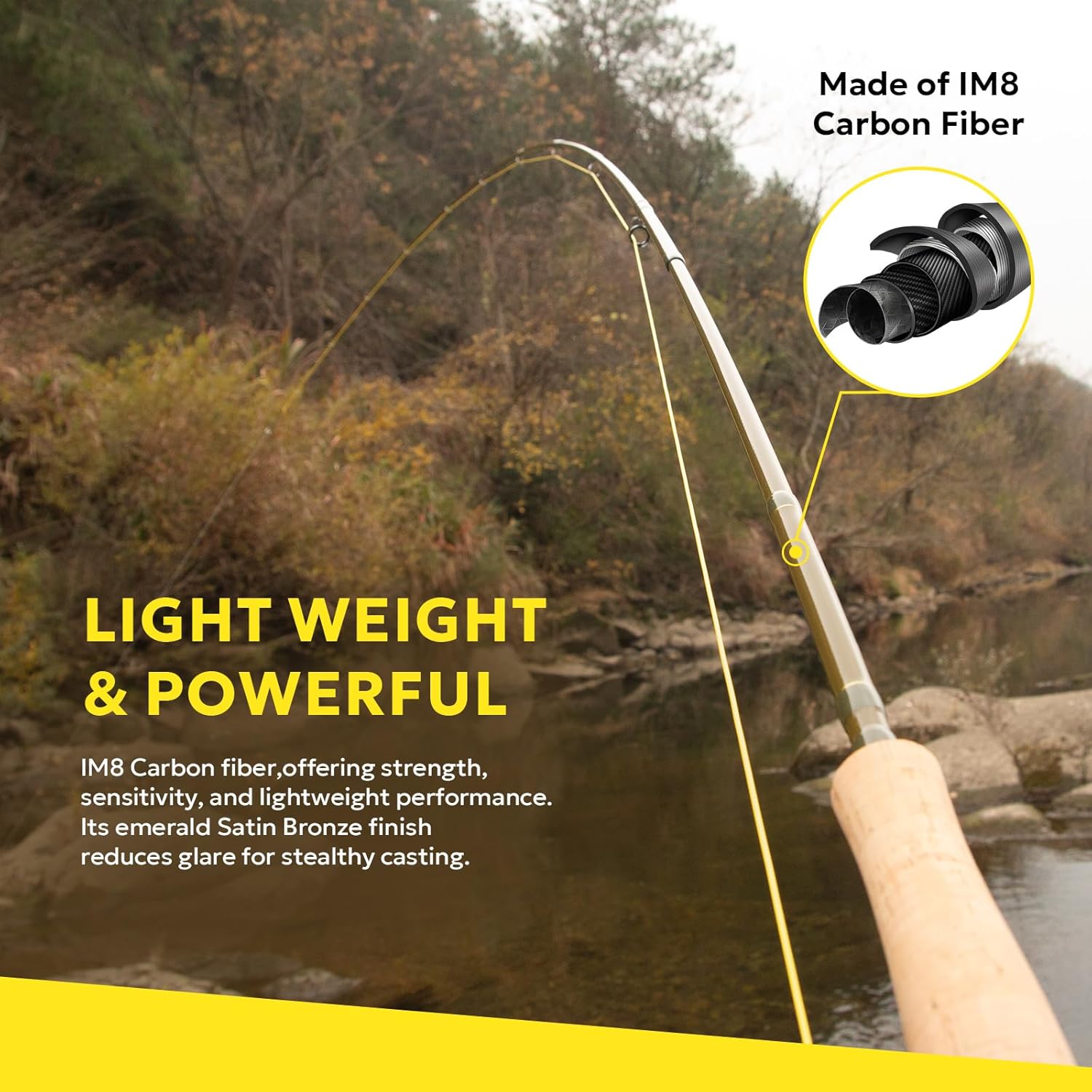 SF SF-005MP Sections Fly Fishing Rod Medium-Fast Action 9 FT