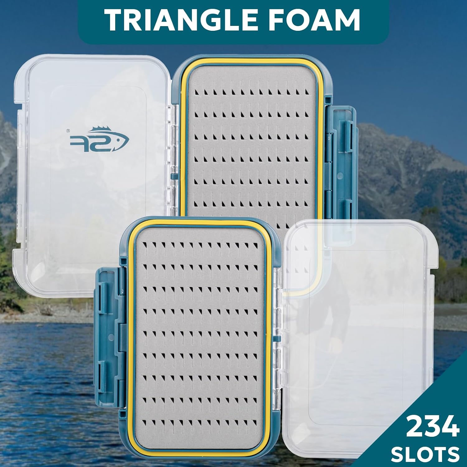 SF Waterproof Fly Box Double Sided Floating Fly Fishing Case Storage For Nymph Wet Dry Fly Flies Easy Grip Foam