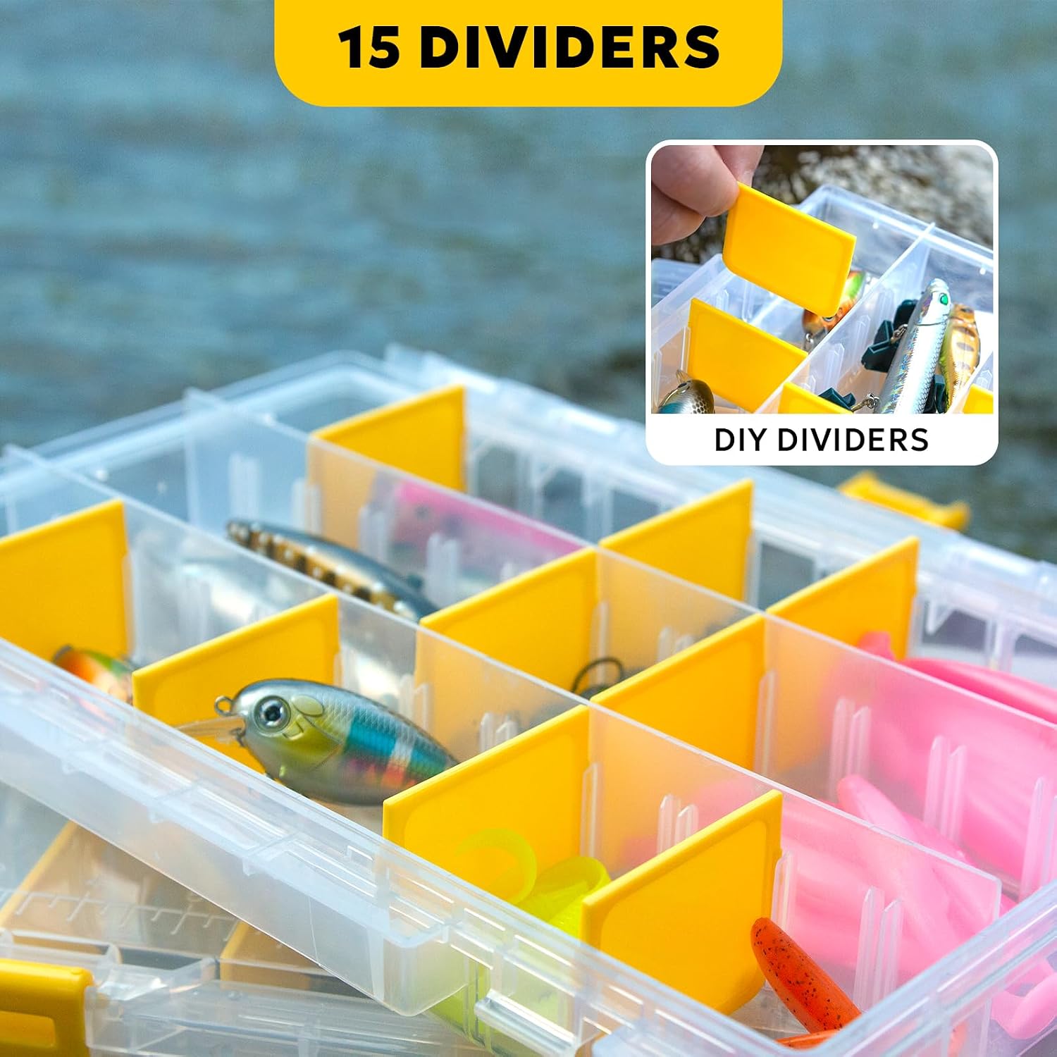 SF Tackle Box 3600 Plastic Tackle Trays Fishing Tackle Box Storage Organizer with Removable Dividers 2/4 Packs Lure Terminal Storage