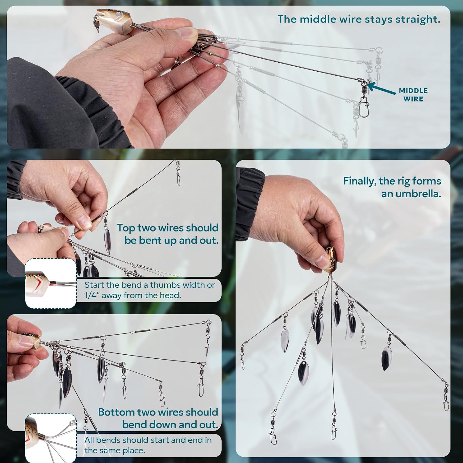 SF 4/8 Blades Alabama Rigs Umbrella Fishing Rigs Lure for Bass Fishing