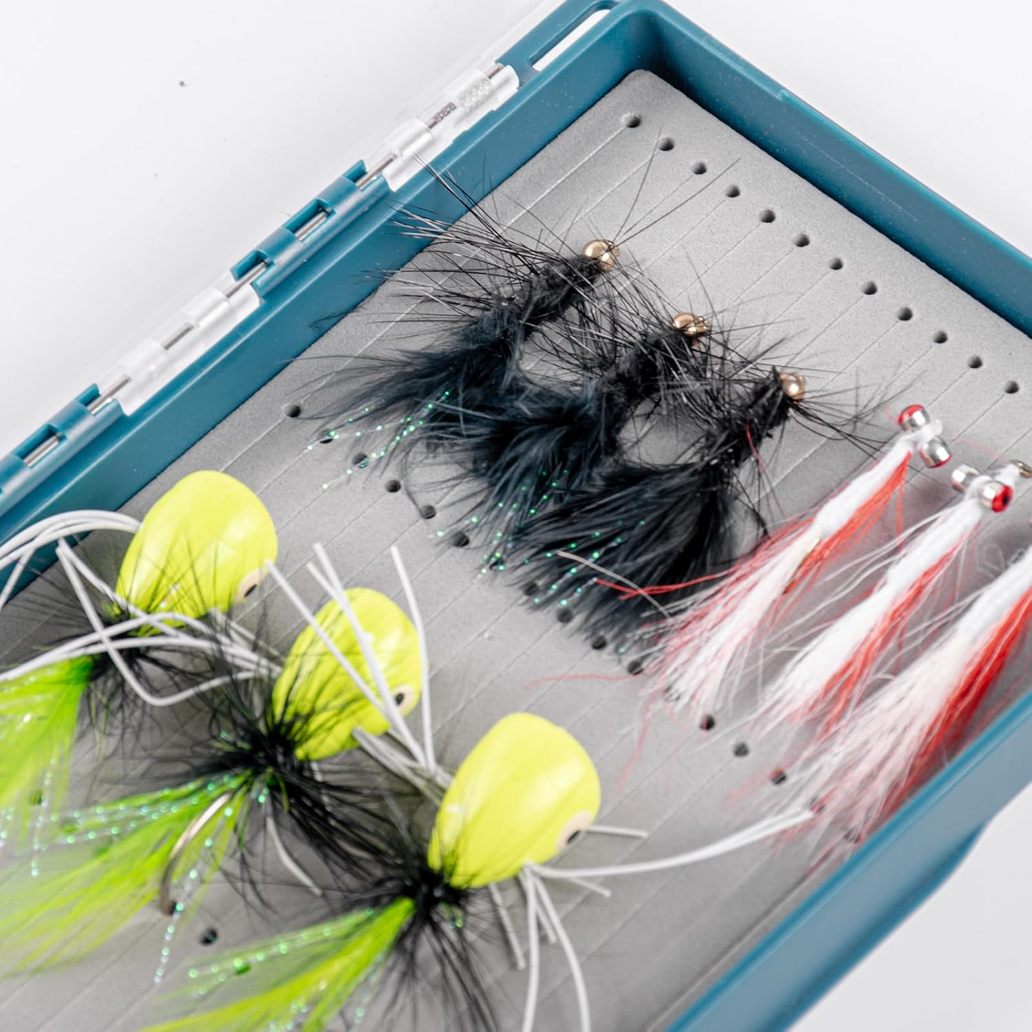 SF Streamer Fly Fishing Box with Magnetic Closure & Clear Lid, Polycarbonate Fly Box for Streamers, Nymphs and Trout