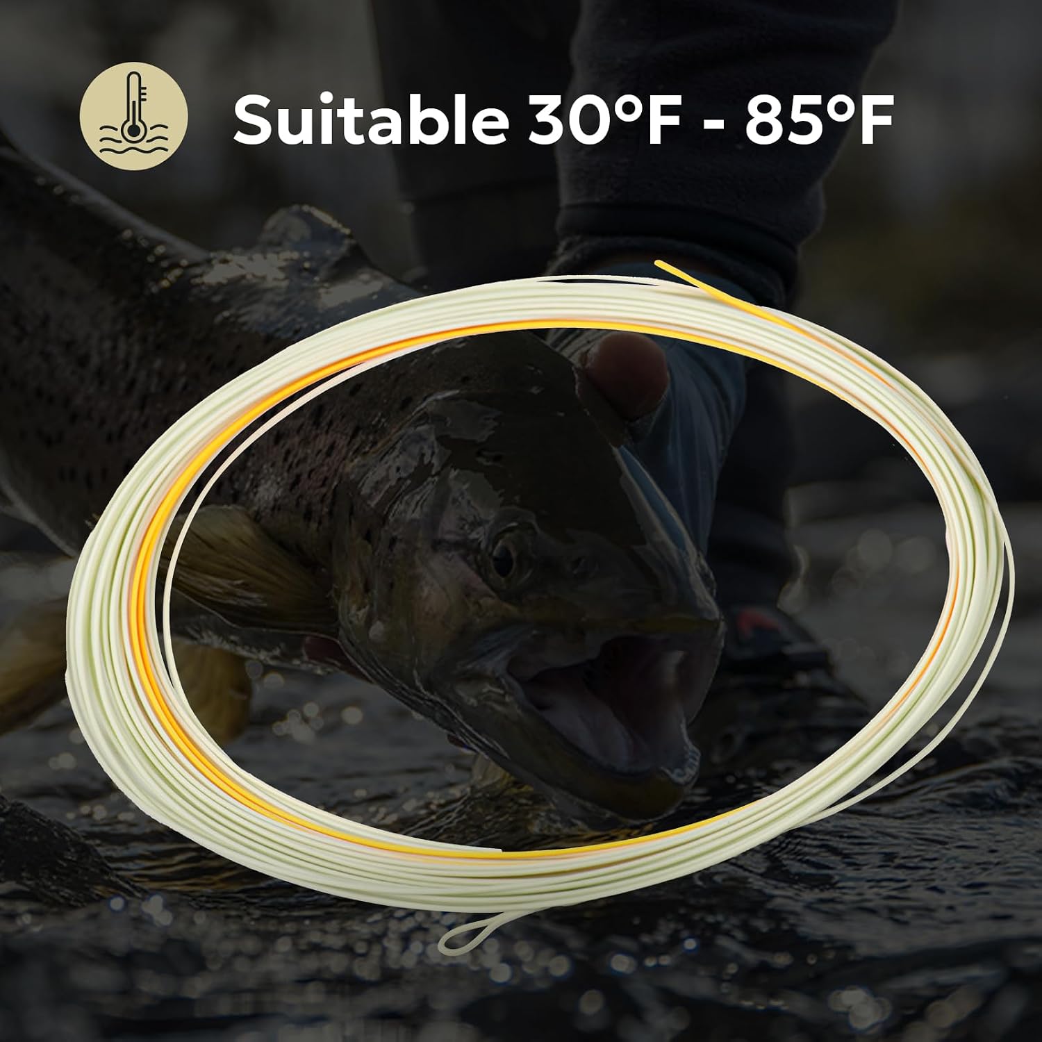 SF Euro Nymph Level Line 0.55mm Floating Fly Fishing Line with 2 Welded Loops 25FT/7.6M，85FT/25.9M Fly Line