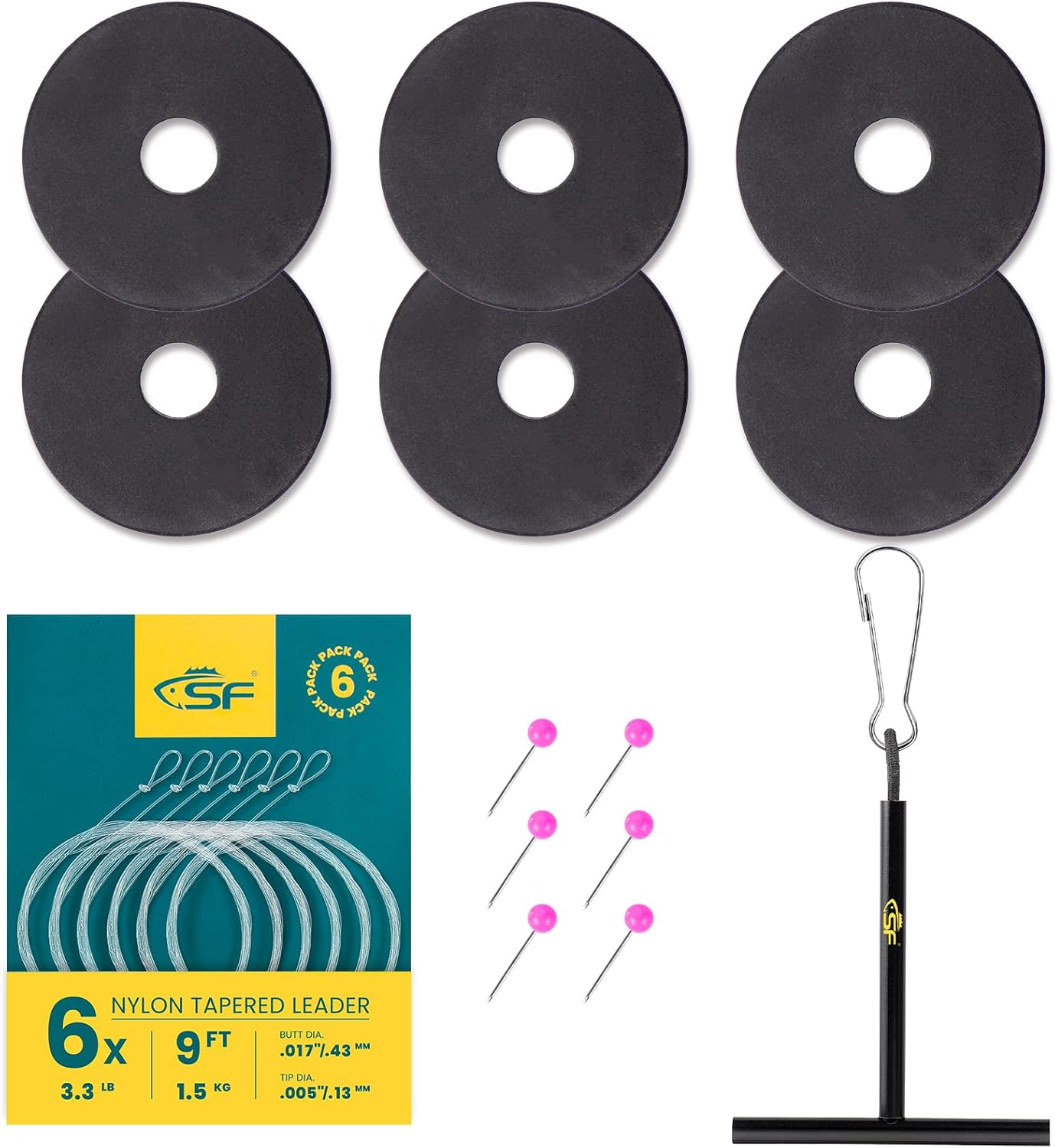 SF Pre-Tied Loop Fly Fishing Tapered Leader Nylon Clear Trout Freshwater Saltwater Bonefish Permit Bass Salmon Steelhead 7.5FT 9FT 10FT 12FT 15FT 0X 1X 2X 3X 4X 5X 6X 7X