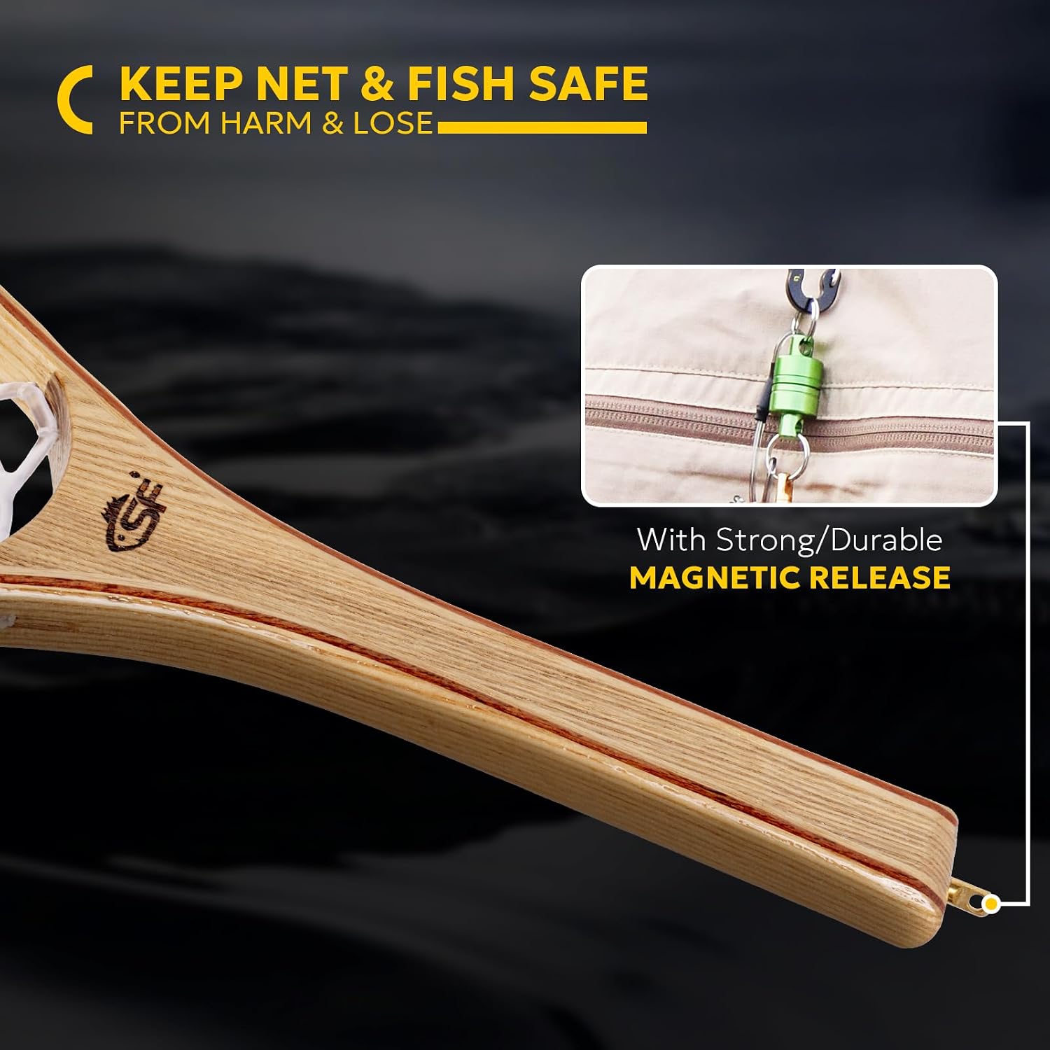 SF Fly Fishing Landing Net Soft Rubber Mesh Trout Net Catch and Release Net