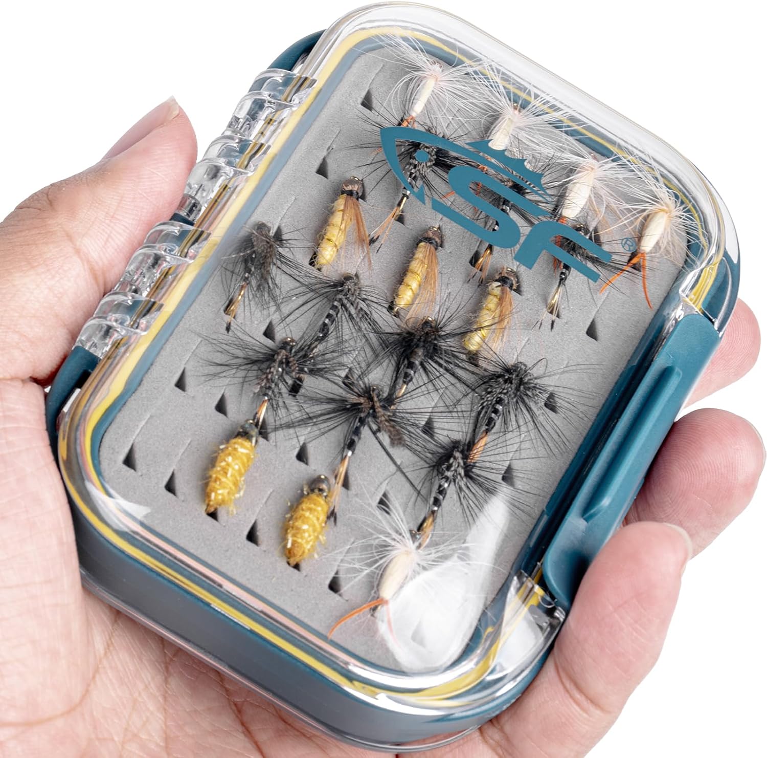 SF Waterproof Fly Box Double Sided Floating Fly Fishing Case Storage For Nymph Wet Dry Fly Flies Easy Grip Foam